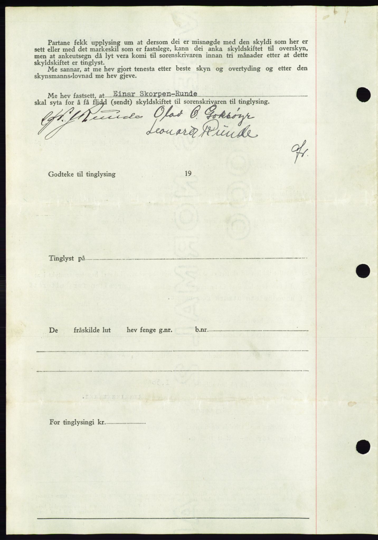 Søre Sunnmøre sorenskriveri, AV/SAT-A-4122/1/2/2C/L0071: Pantebok nr. 65, 1941-1941, Dagboknr: 930/1941