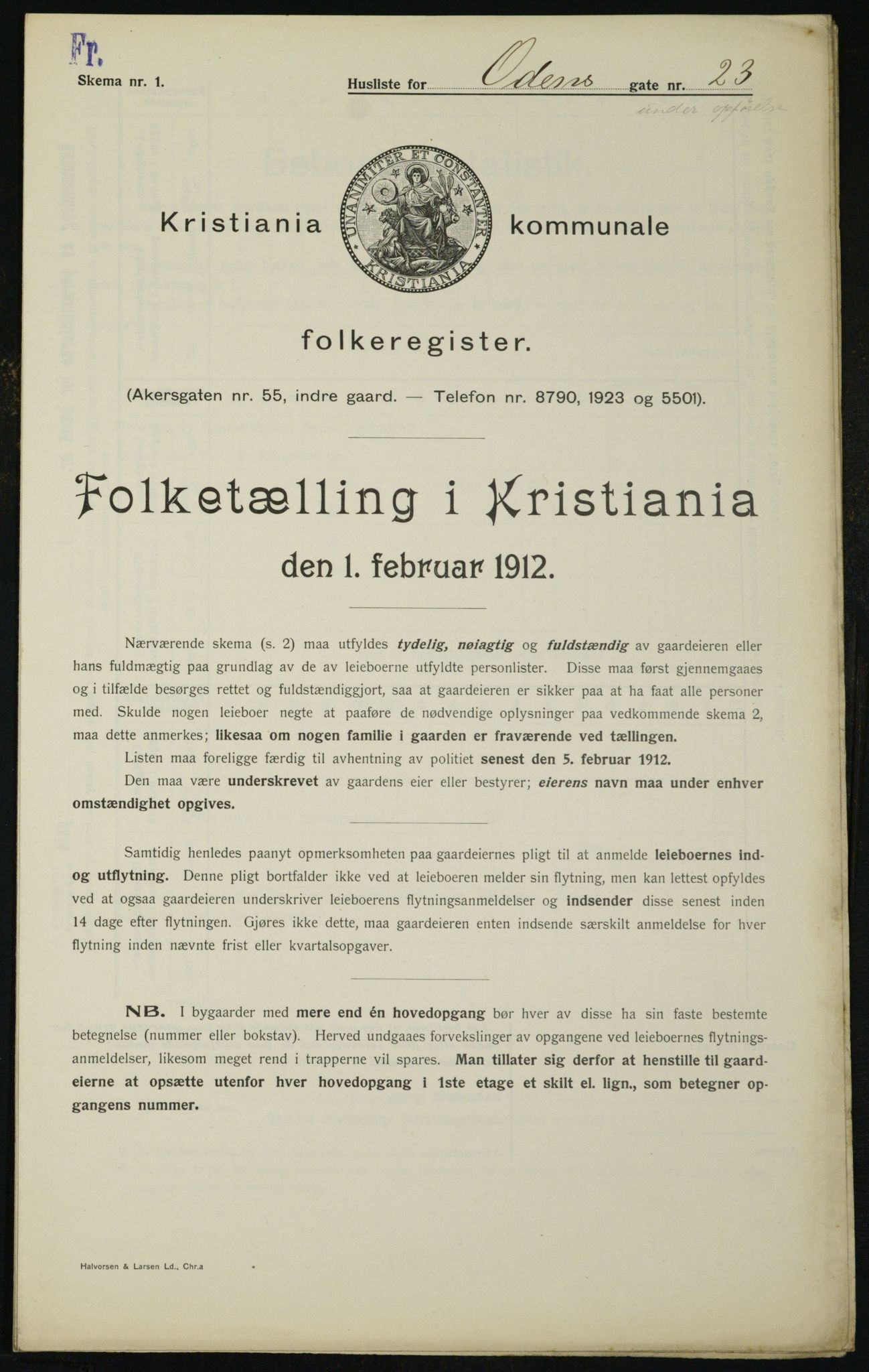 OBA, Kommunal folketelling 1.2.1912 for Kristiania, 1912, s. 75624