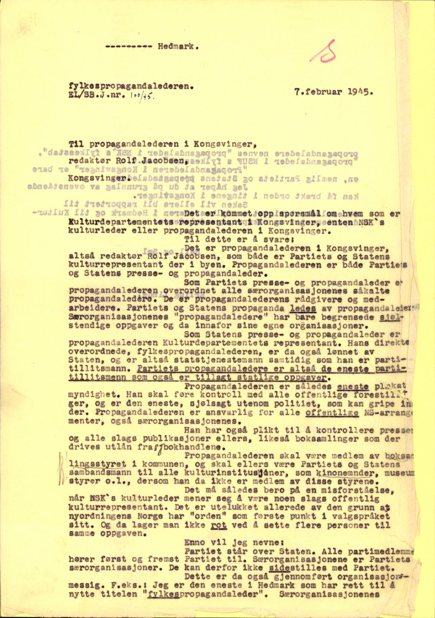 Landssvikarkivet, Kongsvinger politikammer, AV/RA-S-3138-08/Da/L0055/0797: Saker / Anr. 555/45, 1945-1946, s. 74