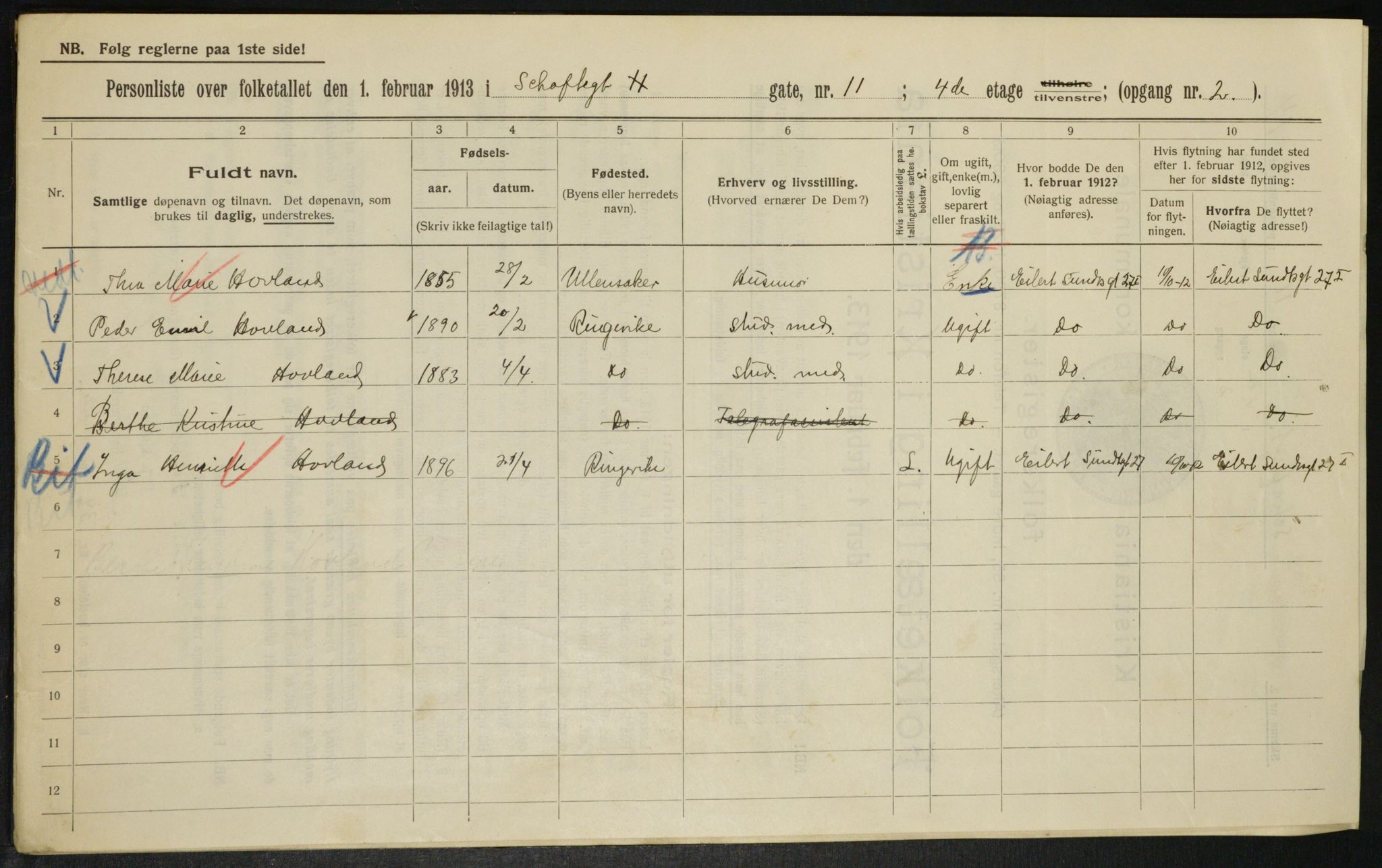 OBA, Kommunal folketelling 1.2.1913 for Kristiania, 1913, s. 89388