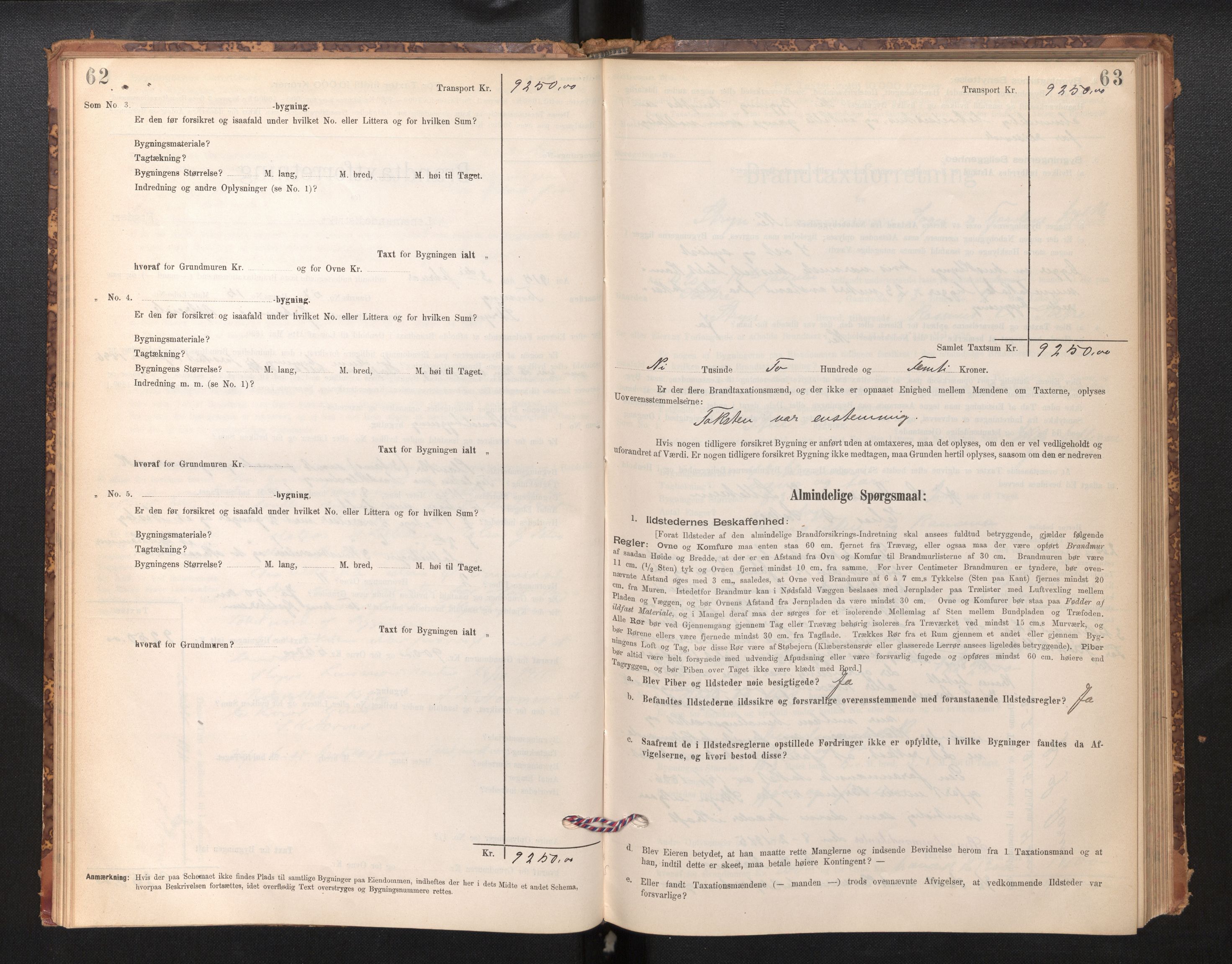 Lensmannen i Stryn og Innvik, AV/SAB-A-30201/0012/L0002: Branntakstprotokoll, skjematakst, 1894-1942, s. 62-63