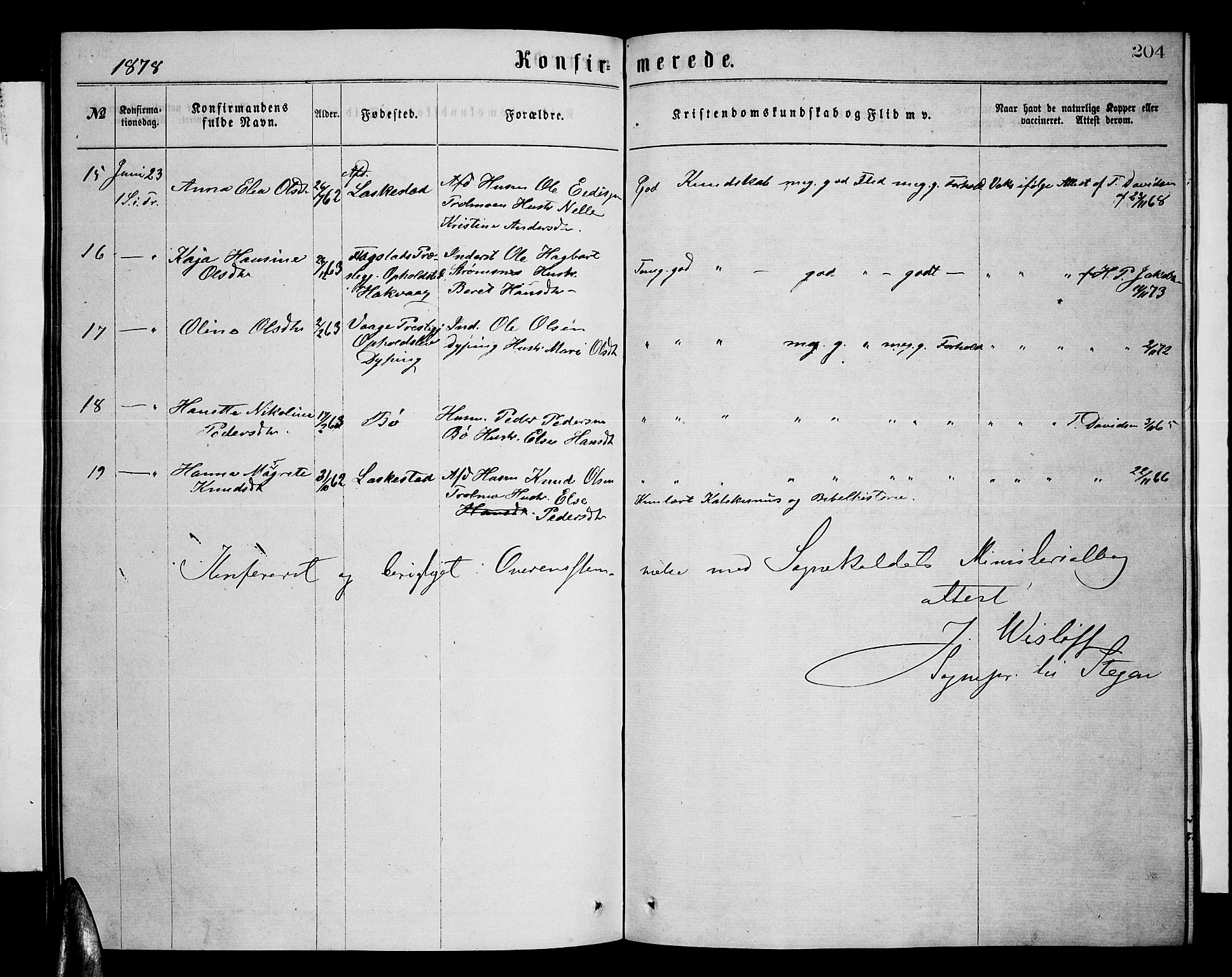 Ministerialprotokoller, klokkerbøker og fødselsregistre - Nordland, AV/SAT-A-1459/855/L0815: Klokkerbok nr. 855C04, 1865-1878, s. 204