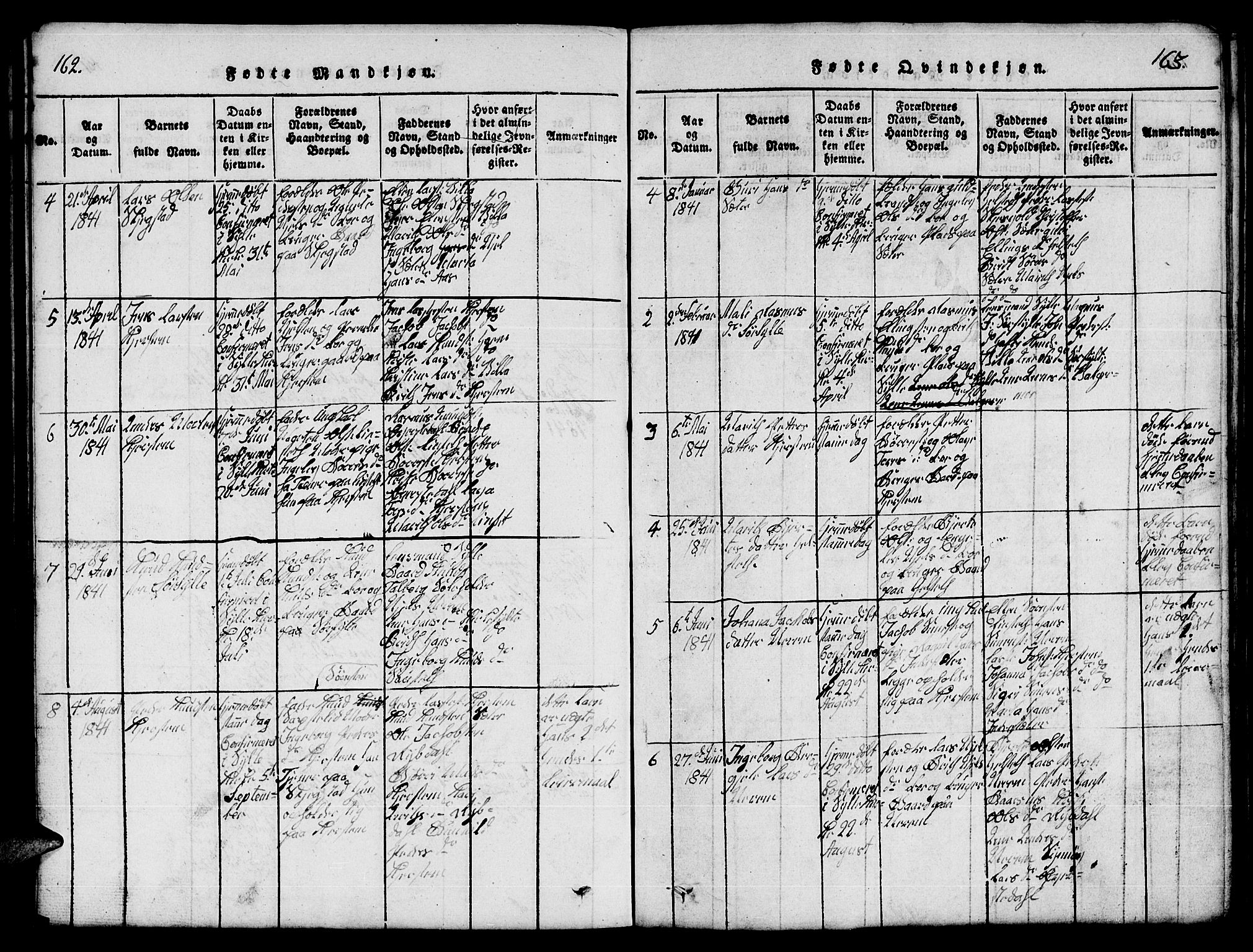 Ministerialprotokoller, klokkerbøker og fødselsregistre - Møre og Romsdal, AV/SAT-A-1454/541/L0546: Klokkerbok nr. 541C01, 1818-1856, s. 162-163