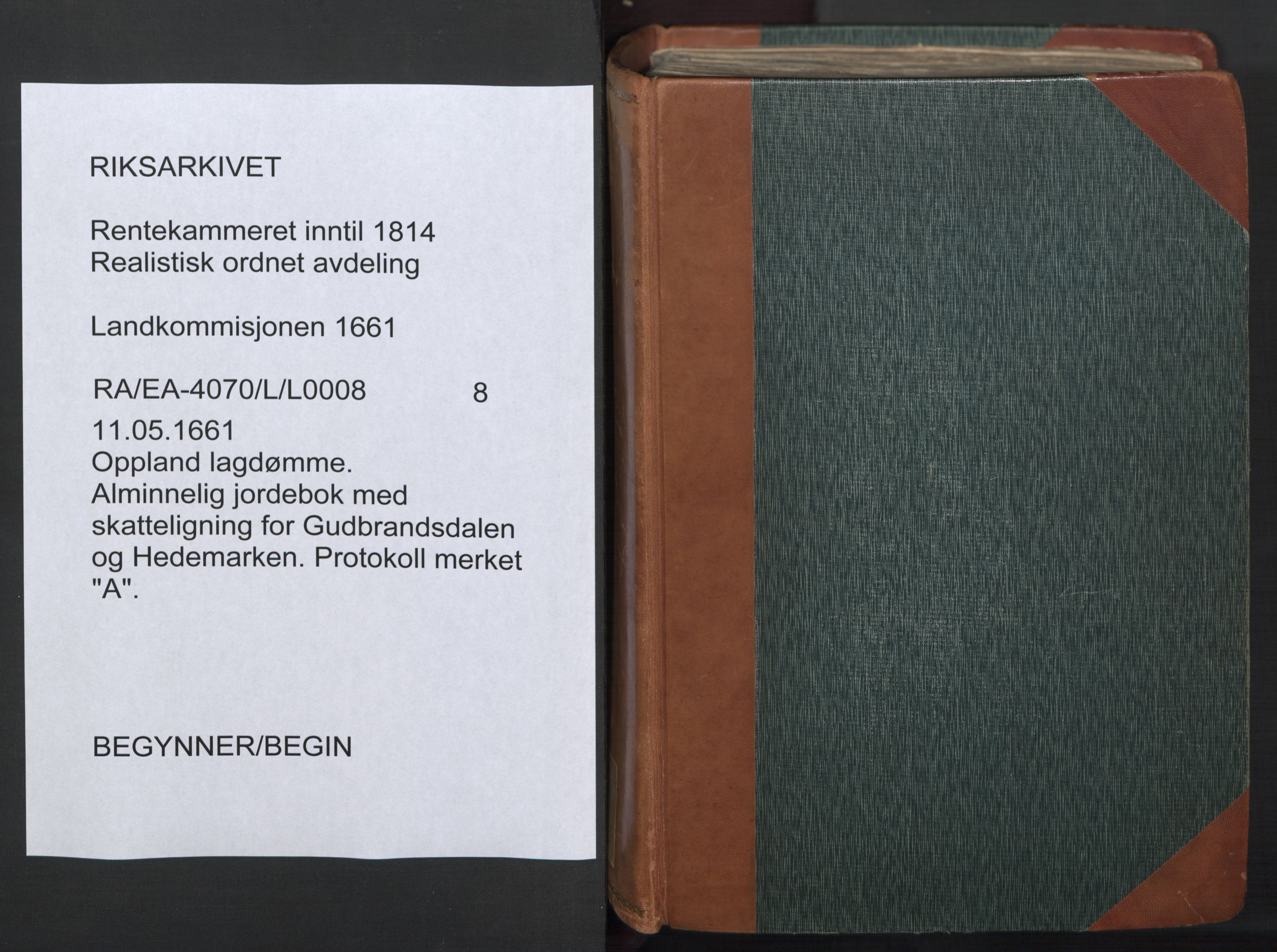 Rentekammeret inntil 1814, Realistisk ordnet avdeling, RA/EA-4070/L/L0008: Oppland lagdømme. Alminnelig jordebok med skatteligning for Gudbrandsdalen og Hedemarken., 1661