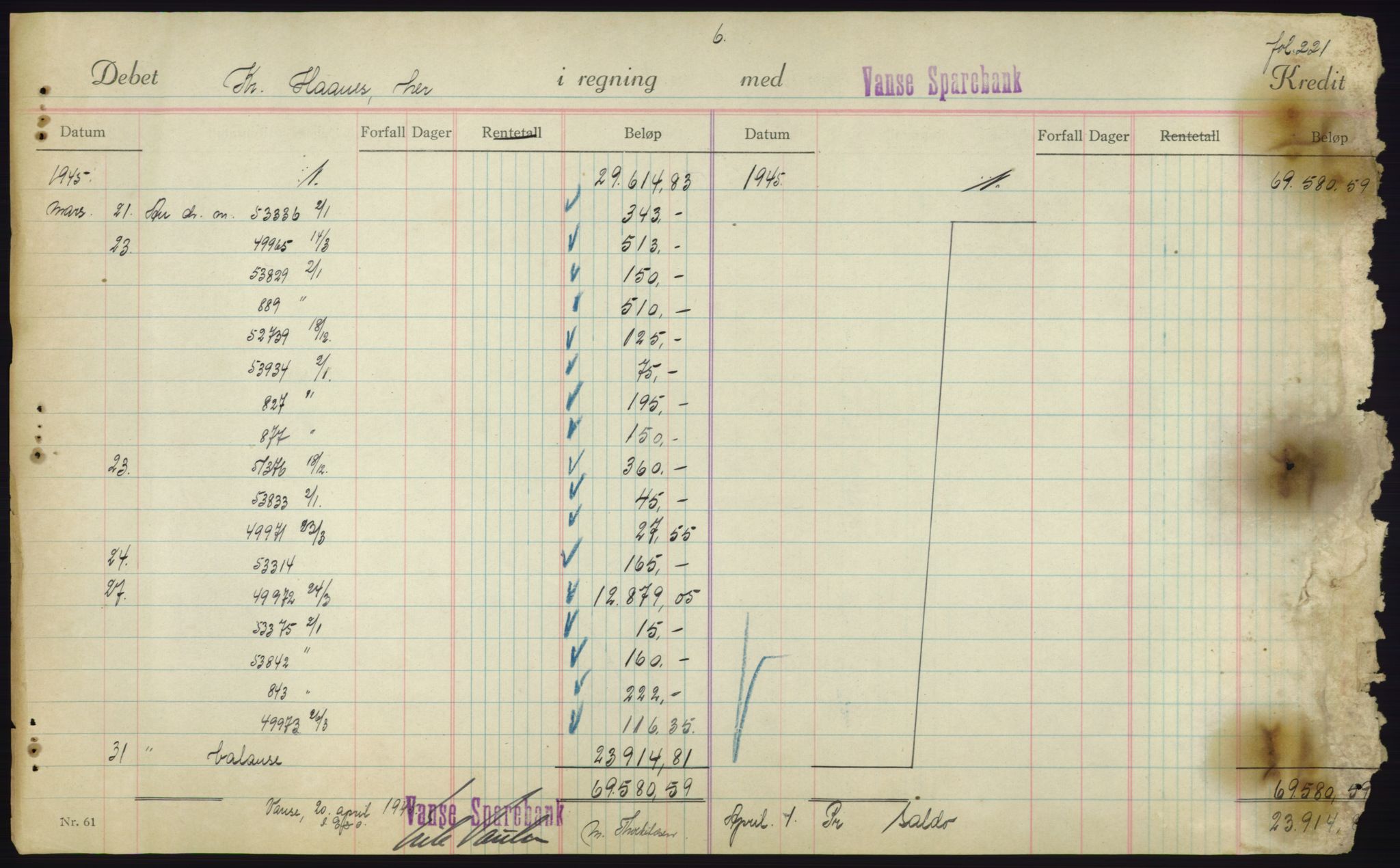 Forsvarsdepartementet, 10. kontor / Oppgjørskontoret, AV/RA-RAFA-1225/D/Db/L0180: Lista oppgjørskontor, 1942-1952, s. 1909