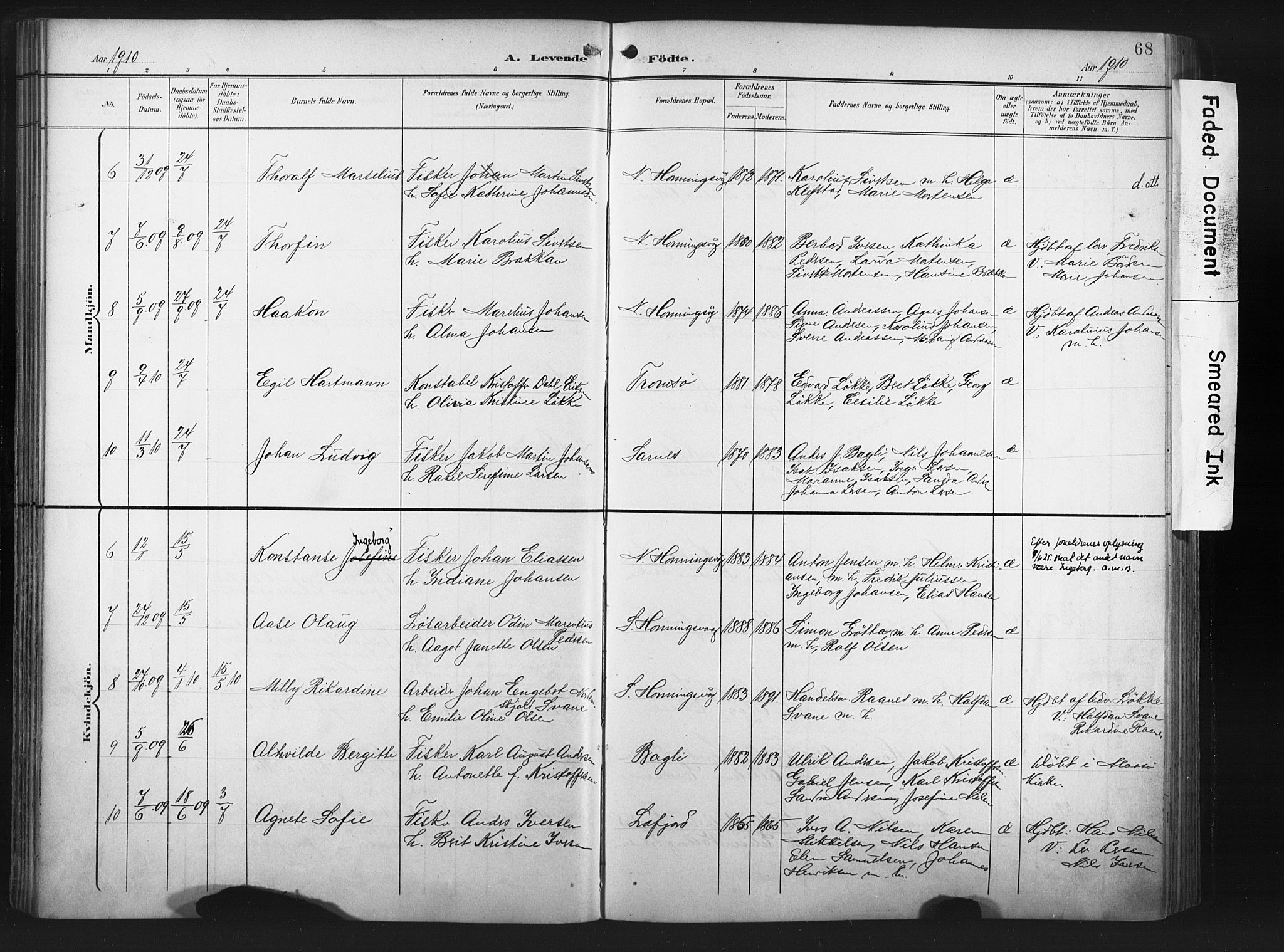 Måsøy sokneprestkontor, AV/SATØ-S-1348/H/Ha/L0008kirke: Ministerialbok nr. 8, 1900-1910, s. 68
