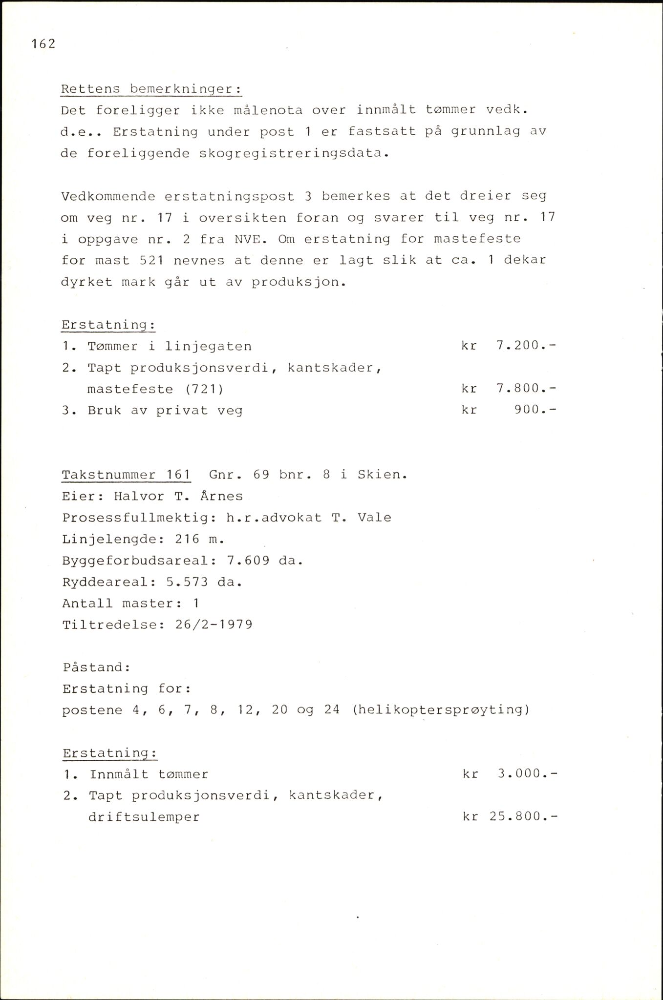 Vest-Telemark sorenskriveri, AV/SAKO-A-134/F/Fo/Fob/L0004: Skjønn/rettsbøker for kraftutbygging/veg, 1973-1989, s. 1004