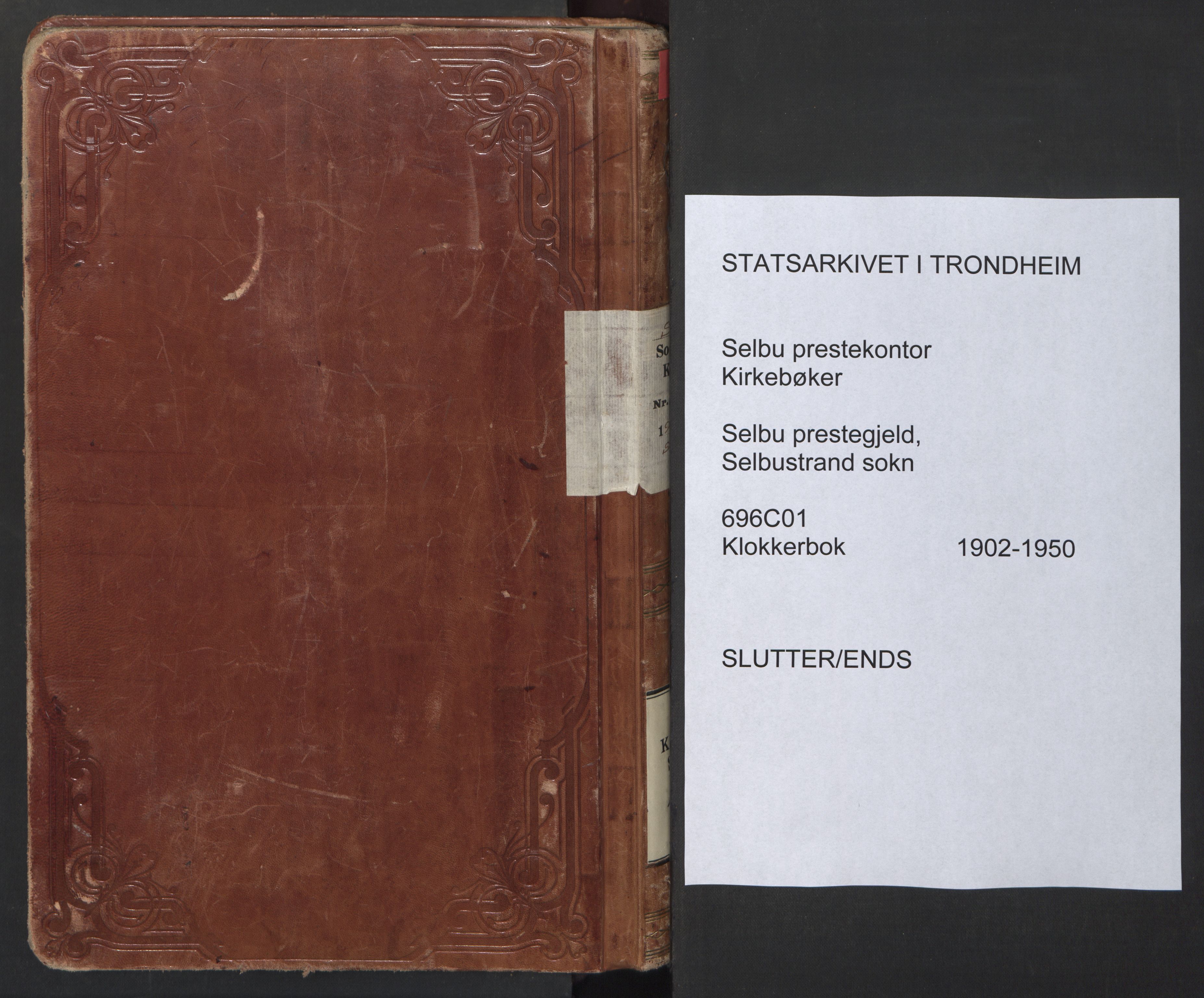 Ministerialprotokoller, klokkerbøker og fødselsregistre - Sør-Trøndelag, SAT/A-1456/696/L1161: Klokkerbok nr. 696C01, 1902-1950