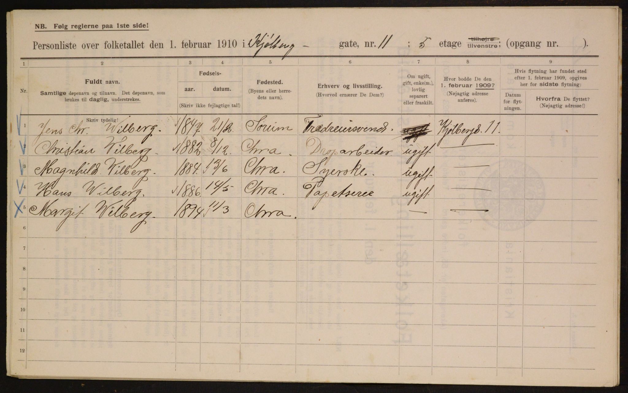 OBA, Kommunal folketelling 1.2.1910 for Kristiania, 1910, s. 50130