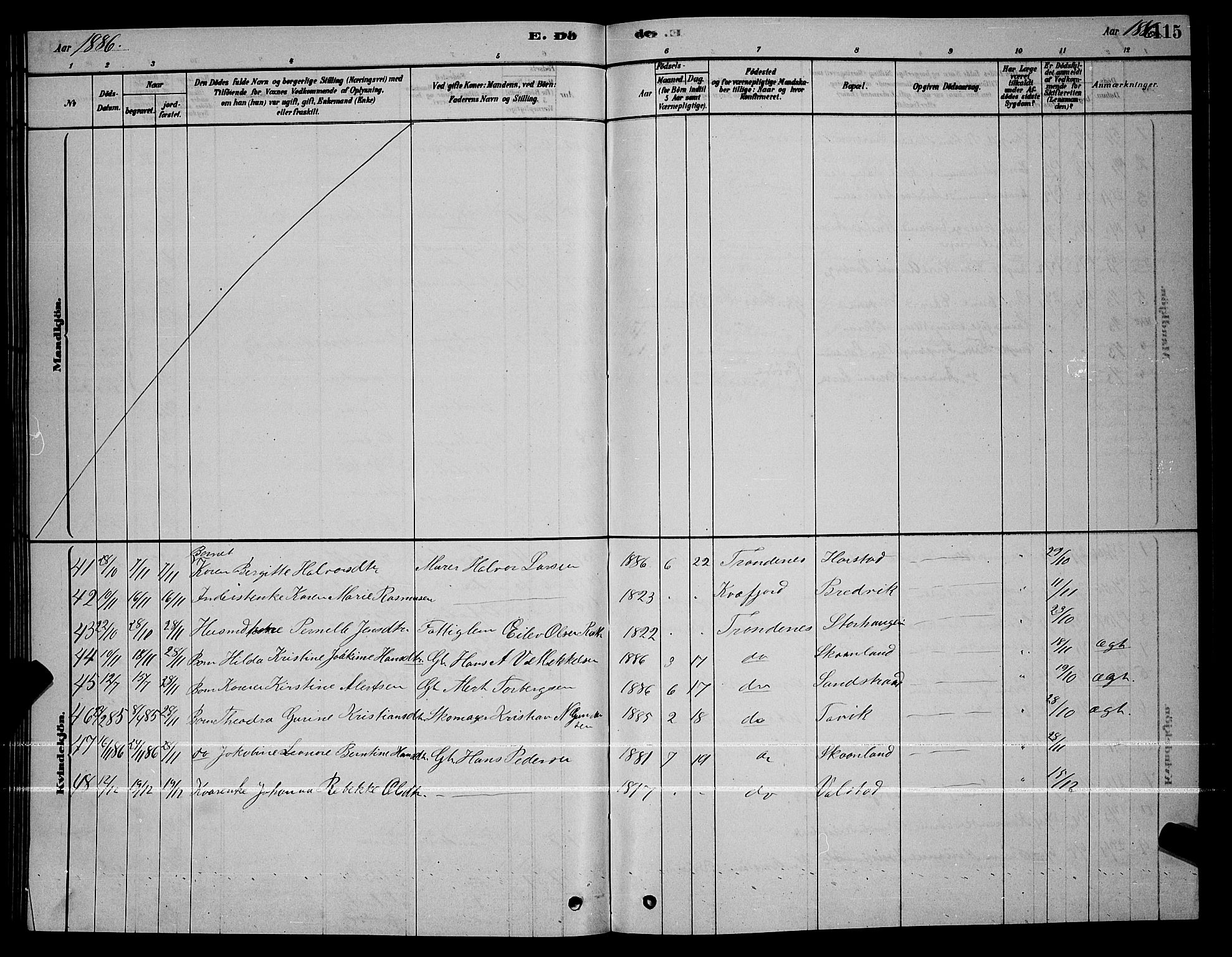 Trondenes sokneprestkontor, SATØ/S-1319/H/Hb/L0010klokker: Klokkerbok nr. 10, 1878-1890, s. 115