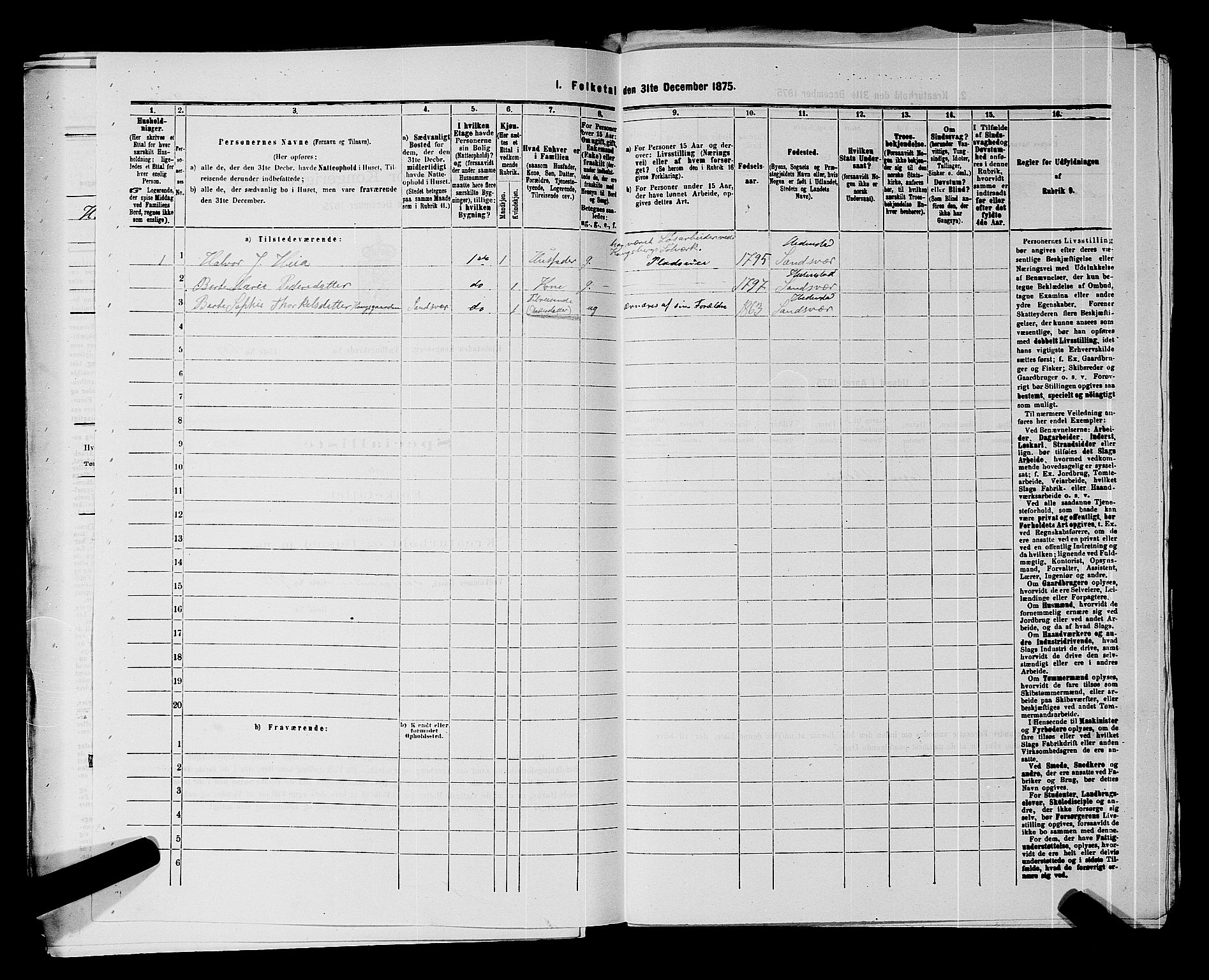 SAKO, Folketelling 1875 for 0604B Kongsberg prestegjeld, Kongsberg kjøpstad, 1875, s. 1405