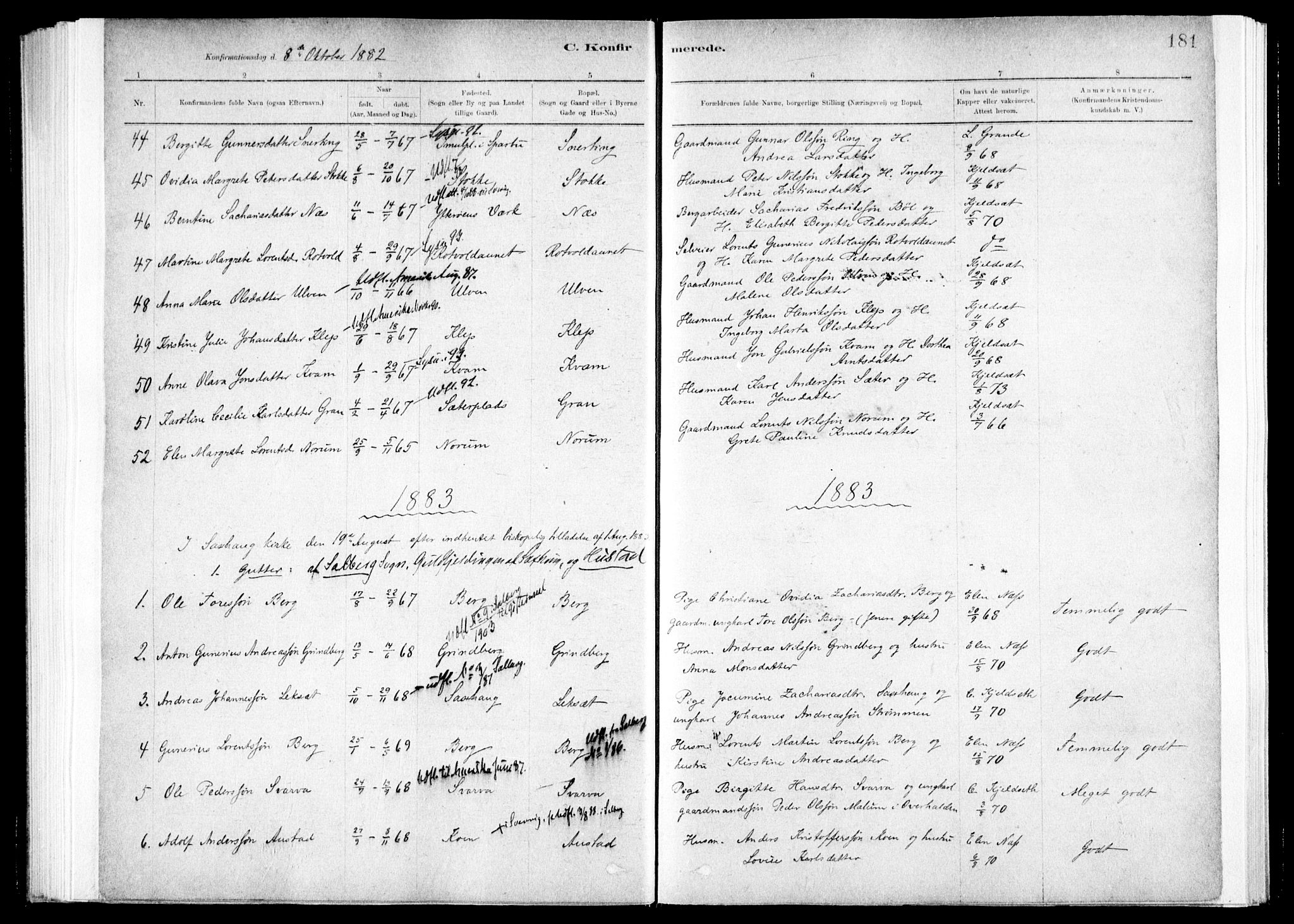 Ministerialprotokoller, klokkerbøker og fødselsregistre - Nord-Trøndelag, SAT/A-1458/730/L0285: Ministerialbok nr. 730A10, 1879-1914, s. 181