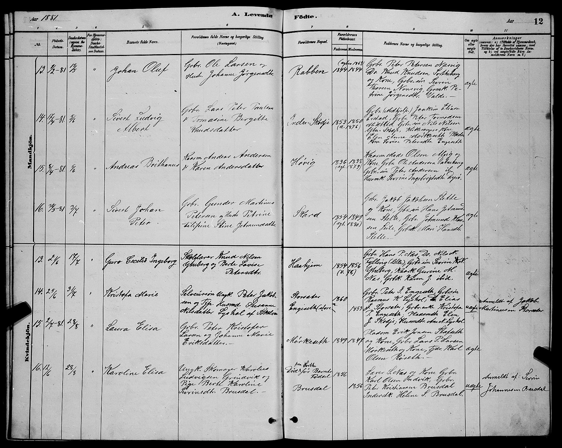 Ministerialprotokoller, klokkerbøker og fødselsregistre - Møre og Romsdal, AV/SAT-A-1454/524/L0365: Klokkerbok nr. 524C06, 1880-1899, s. 12