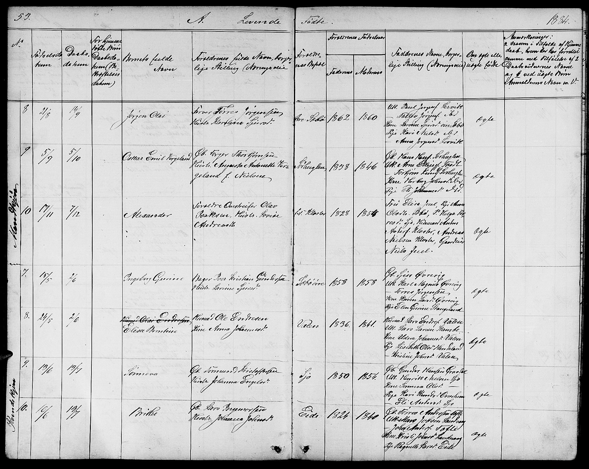 Fjelberg sokneprestembete, AV/SAB-A-75201/H/Hab: Klokkerbok nr. B 3, 1868-1888, s. 53