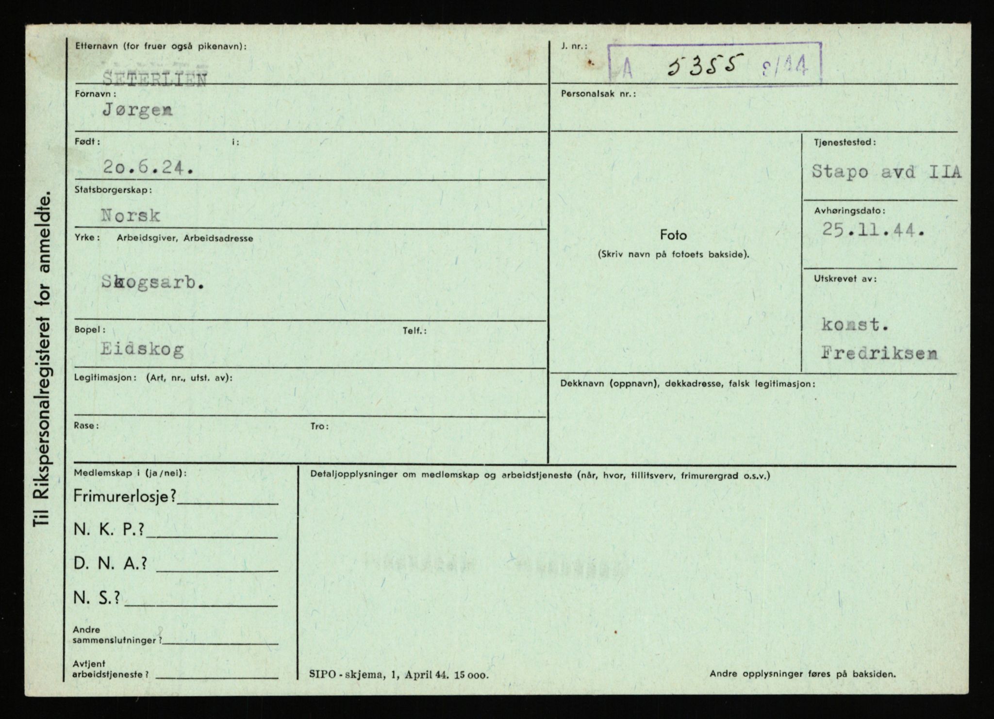 Statspolitiet - Hovedkontoret / Osloavdelingen, AV/RA-S-1329/C/Ca/L0014: Seterlien - Svartås, 1943-1945, s. 2