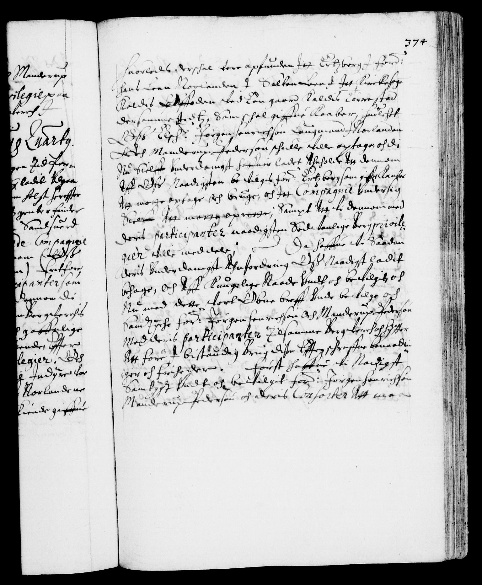 Danske Kanselli 1572-1799, AV/RA-EA-3023/F/Fc/Fca/Fcaa/L0005: Norske registre (mikrofilm), 1631-1636, s. 374a