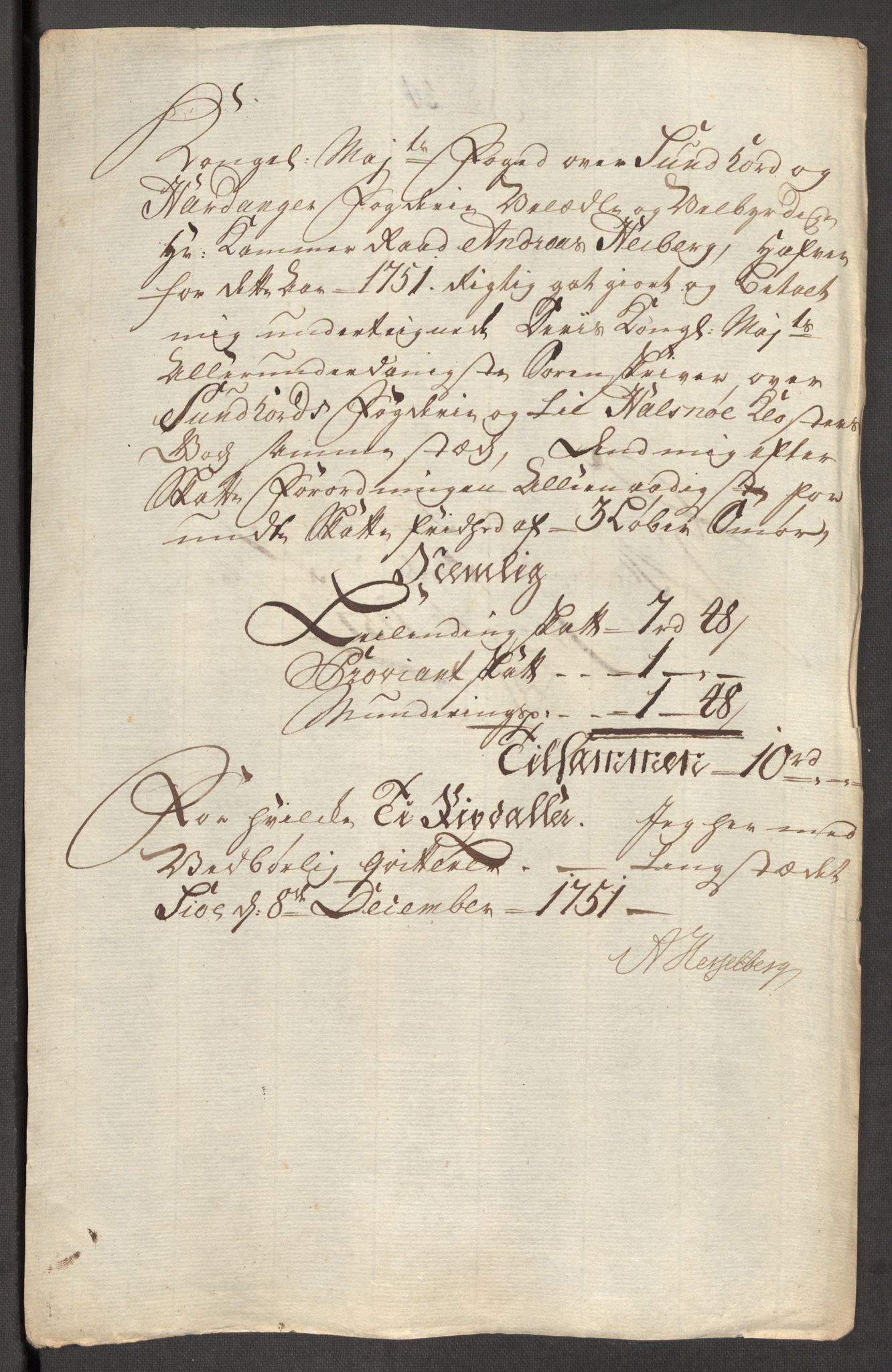 Rentekammeret inntil 1814, Reviderte regnskaper, Fogderegnskap, RA/EA-4092/R48/L3056: Fogderegnskap Sunnhordland og Hardanger, 1751, s. 314