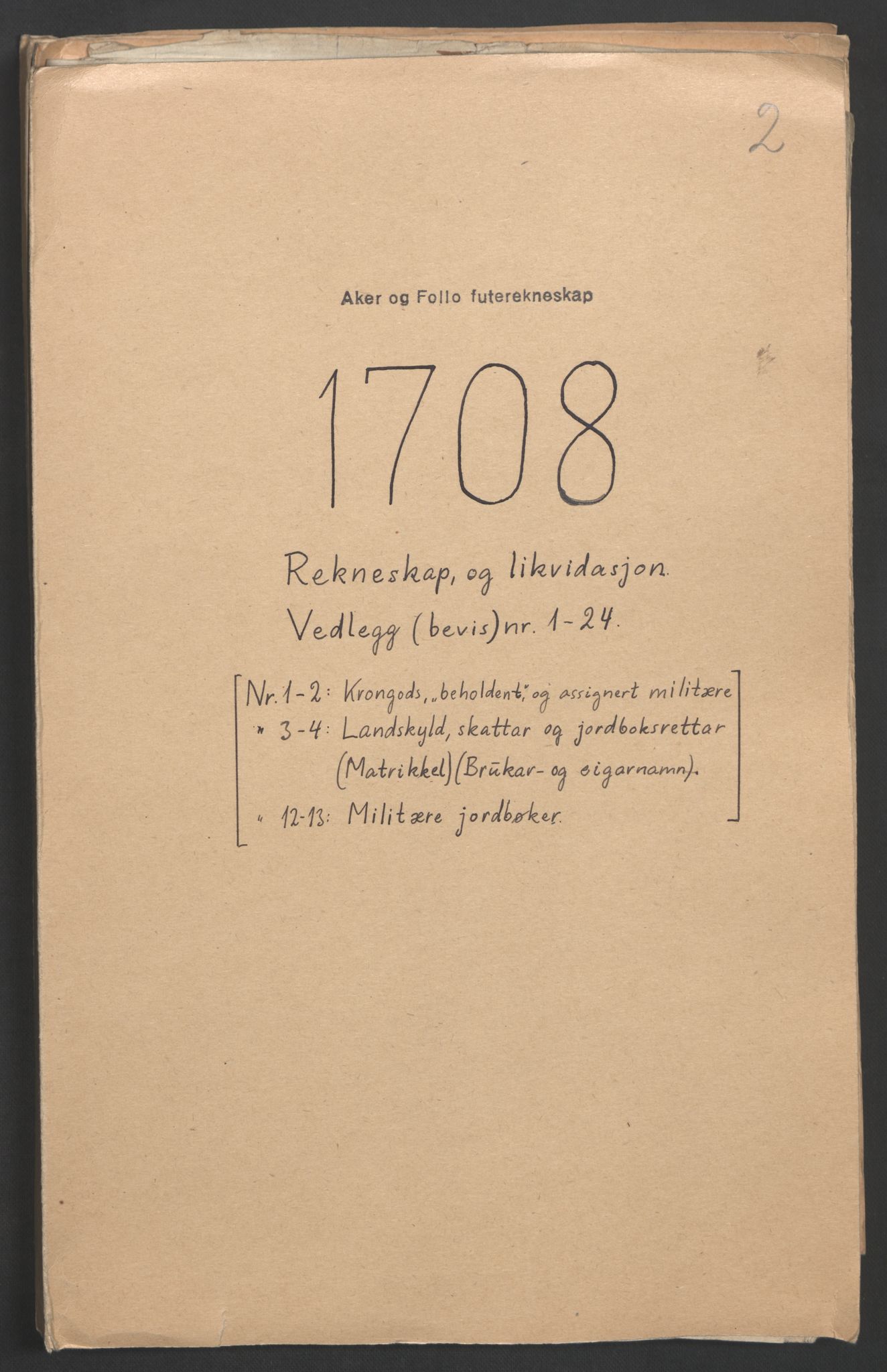 Rentekammeret inntil 1814, Reviderte regnskaper, Fogderegnskap, RA/EA-4092/R10/L0447: Fogderegnskap Aker og Follo, 1707-1709, s. 208