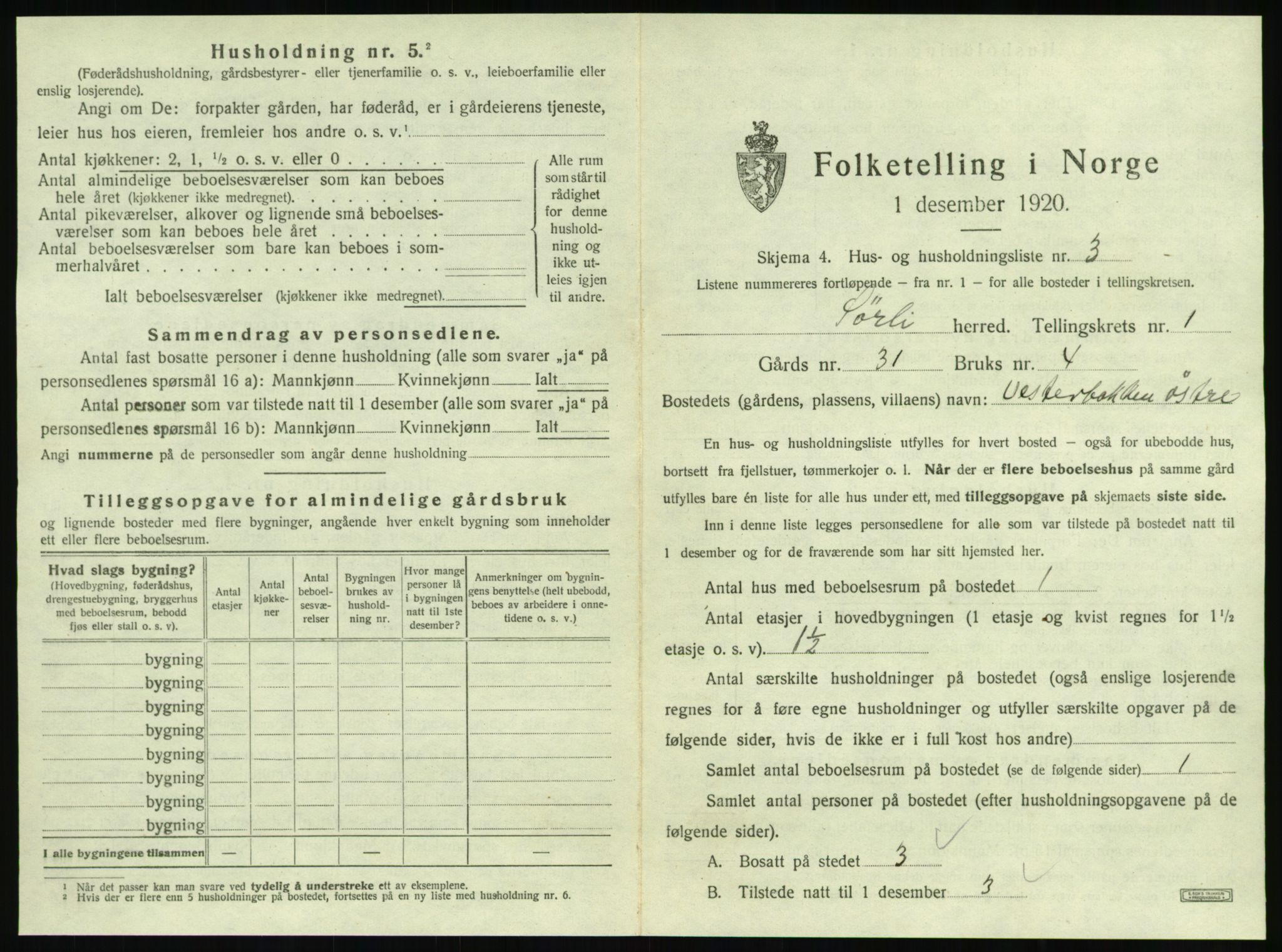 SAT, Folketelling 1920 for 1737 Sørli herred, 1920, s. 25