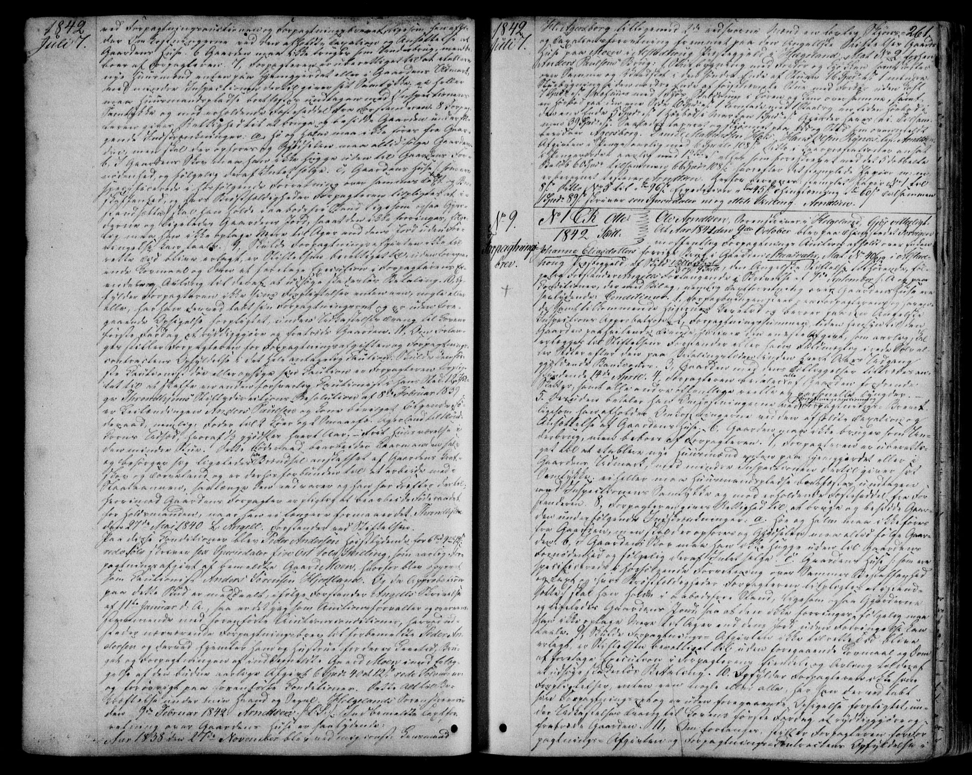 Helgeland sorenskriveri, SAT/A-0004/2/2C/L0010: Pantebok nr. 9, 1840-1845, s. 261