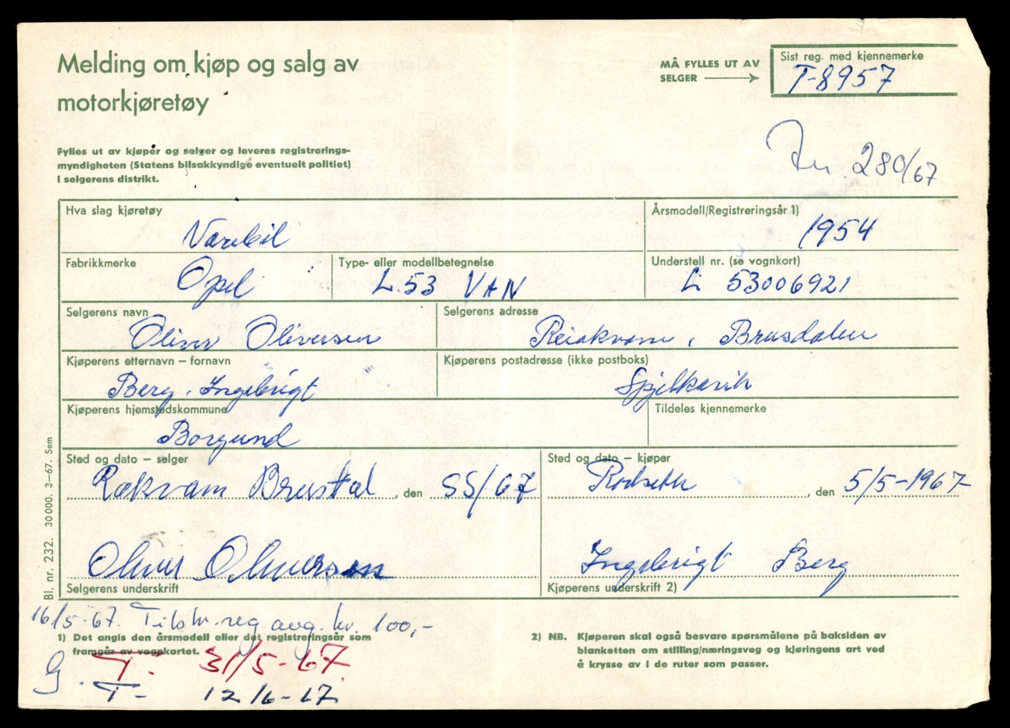 Møre og Romsdal vegkontor - Ålesund trafikkstasjon, SAT/A-4099/F/Fe/L0017: Registreringskort for kjøretøy T 1985 - T 10090, 1927-1998, s. 877