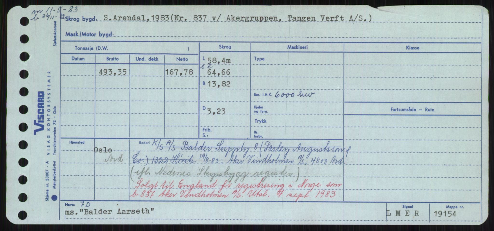 Sjøfartsdirektoratet med forløpere, Skipsmålingen, AV/RA-S-1627/H/Hd/L0003: Fartøy, B-Bev, s. 143