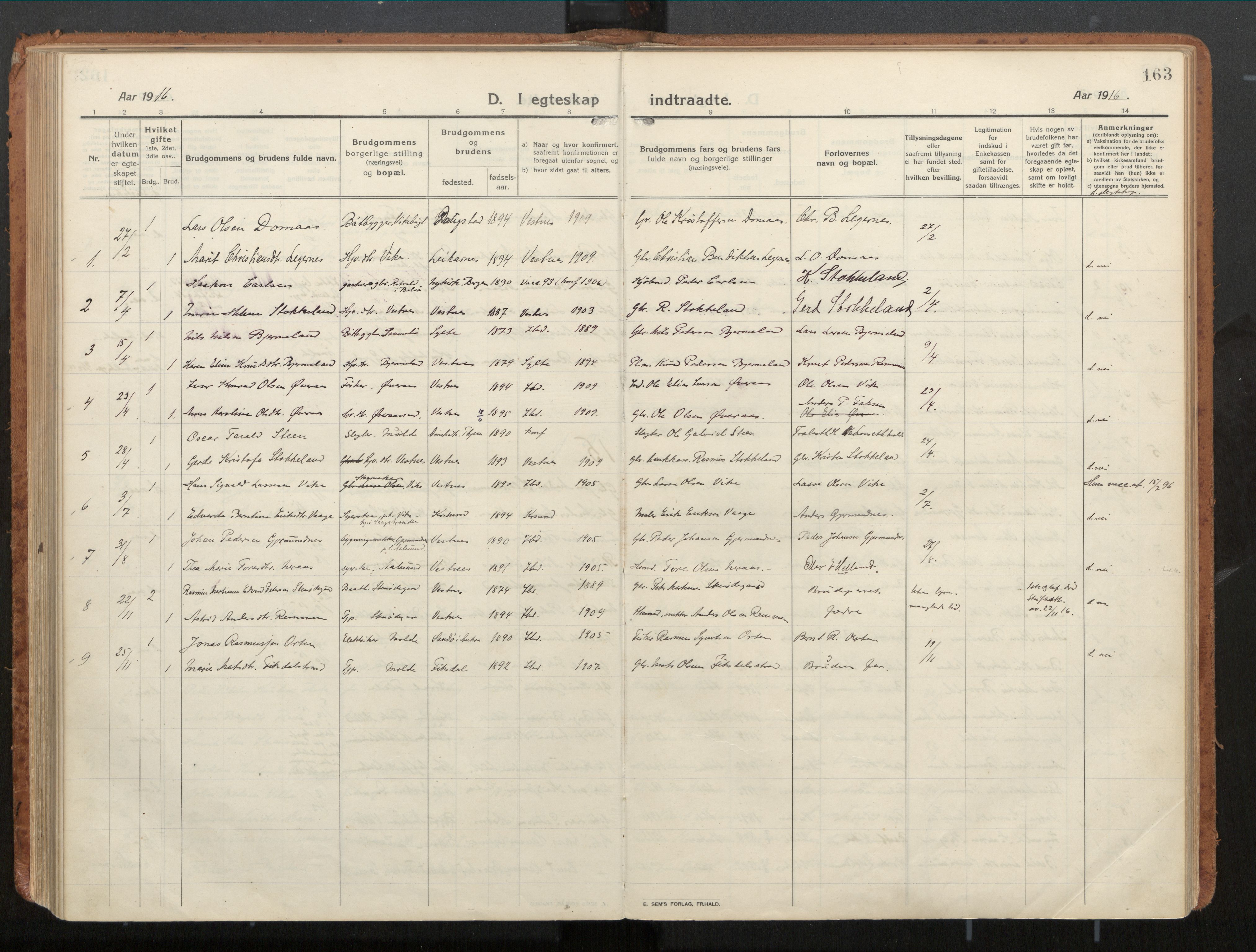 Ministerialprotokoller, klokkerbøker og fødselsregistre - Møre og Romsdal, AV/SAT-A-1454/539/L0534a: Ministerialbok nr. 539A08, 1912-1935, s. 163