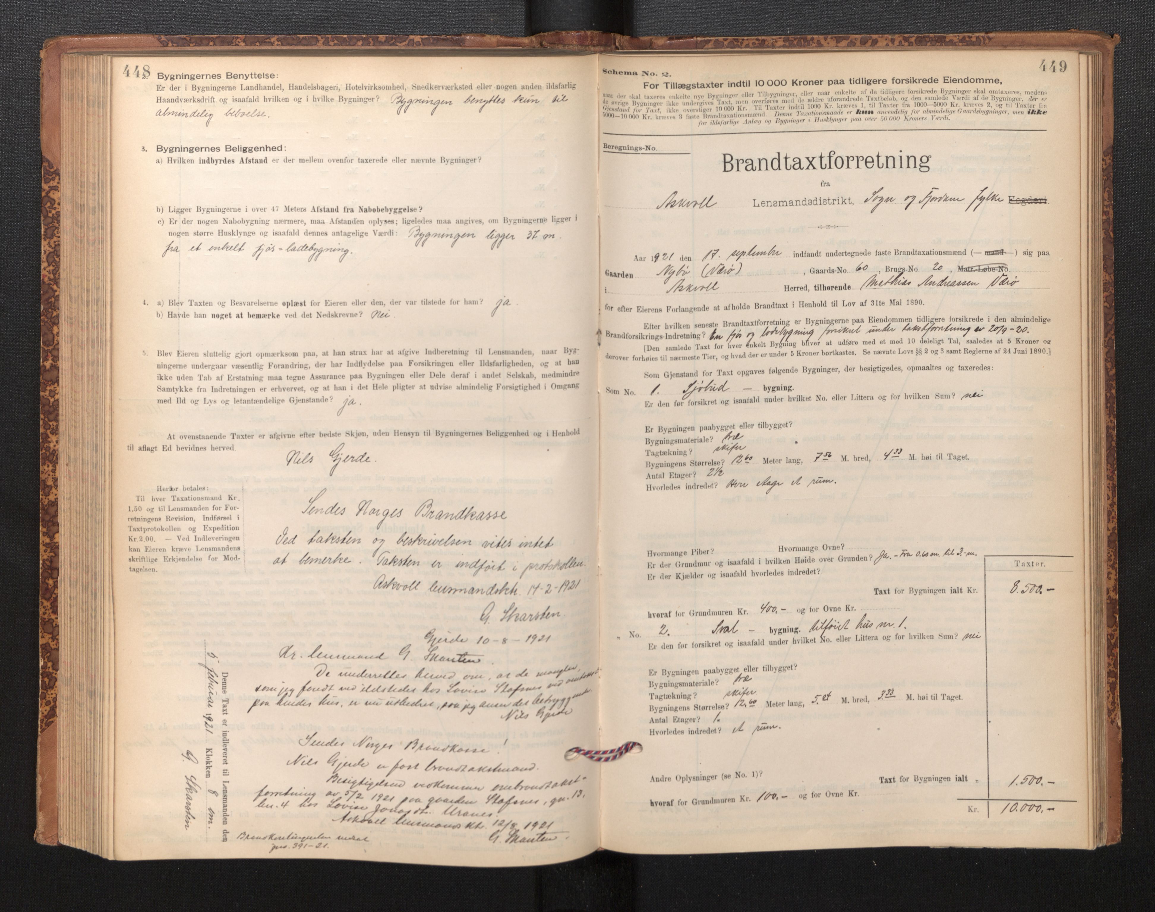 Lensmannen i Askvoll, AV/SAB-A-26301/0012/L0004: Branntakstprotokoll, skjematakst og liste over branntakstmenn, 1895-1932, s. 448-449