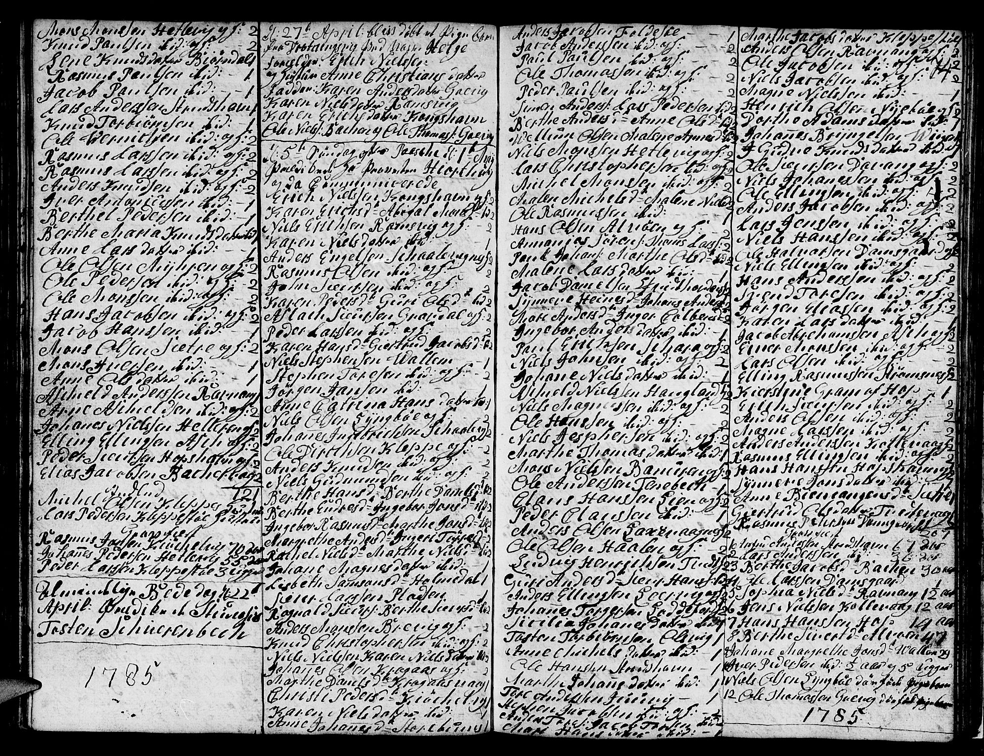 Askøy Sokneprestembete, SAB/A-74101/H/Ha/Hab/Haba/L0001: Klokkerbok nr. A 1, 1775-1792, s. 74