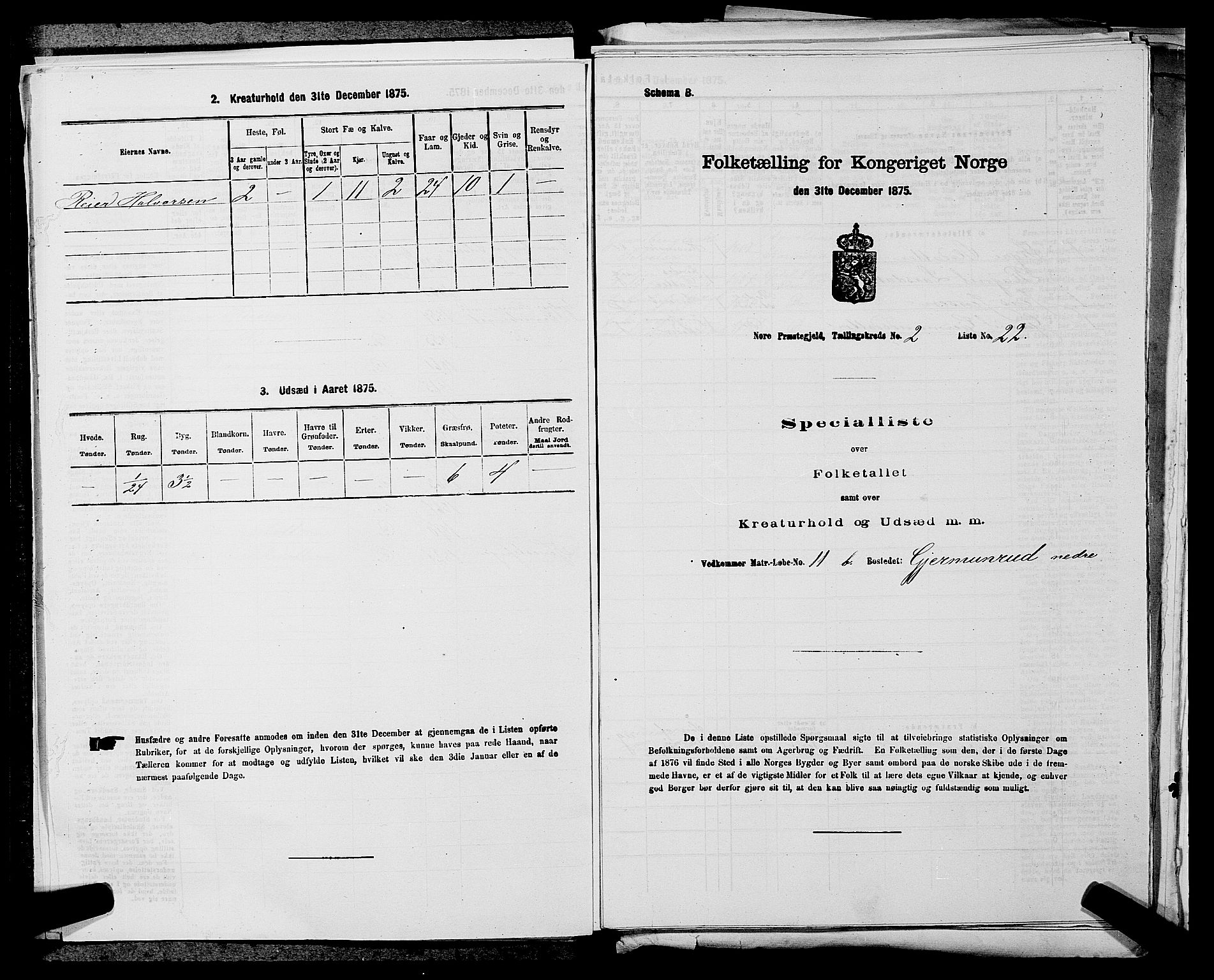 SAKO, Folketelling 1875 for 0633P Nore prestegjeld, 1875, s. 287