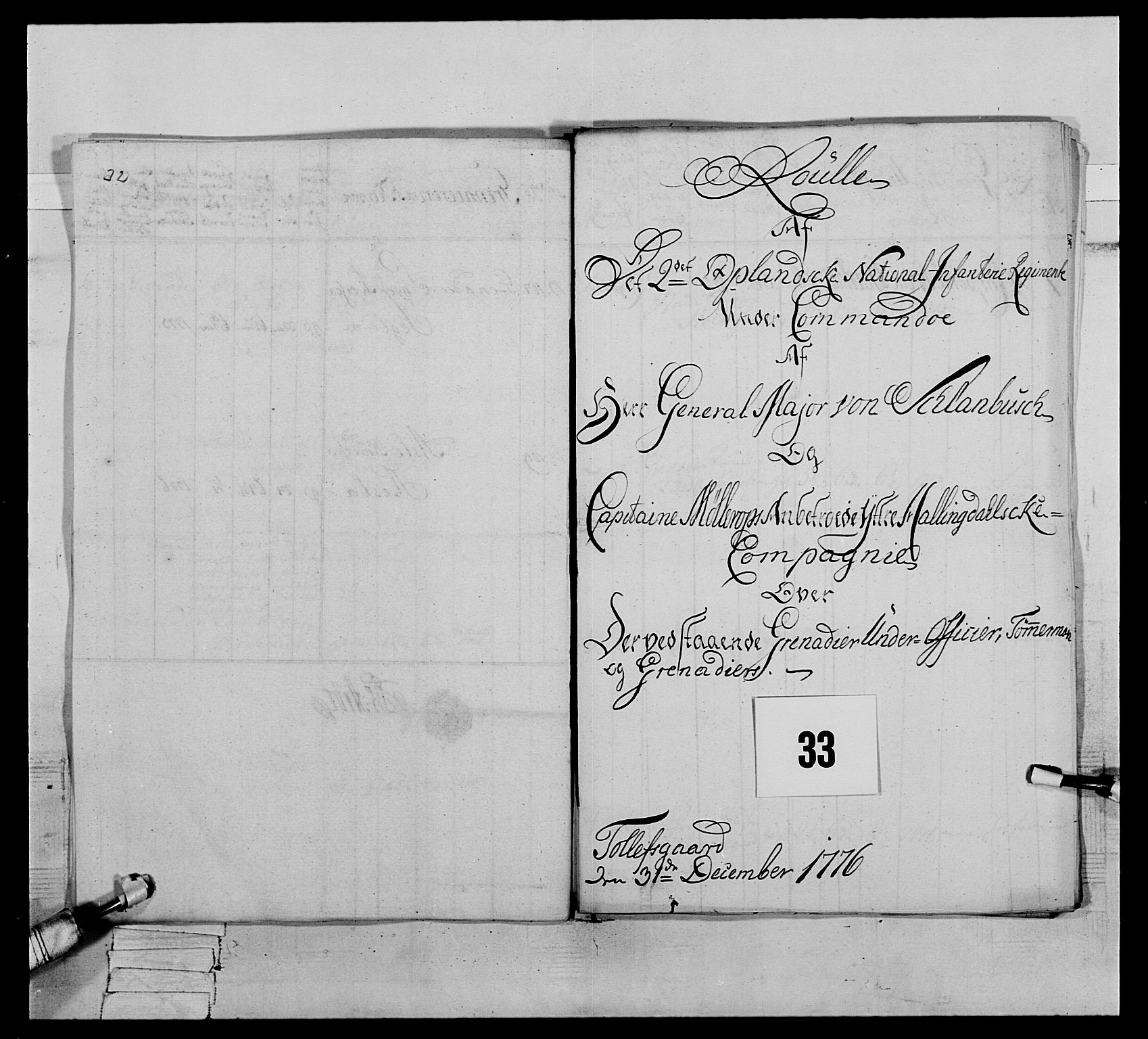 Generalitets- og kommissariatskollegiet, Det kongelige norske kommissariatskollegium, AV/RA-EA-5420/E/Eh/L0064: 2. Opplandske nasjonale infanteriregiment, 1774-1784, s. 183