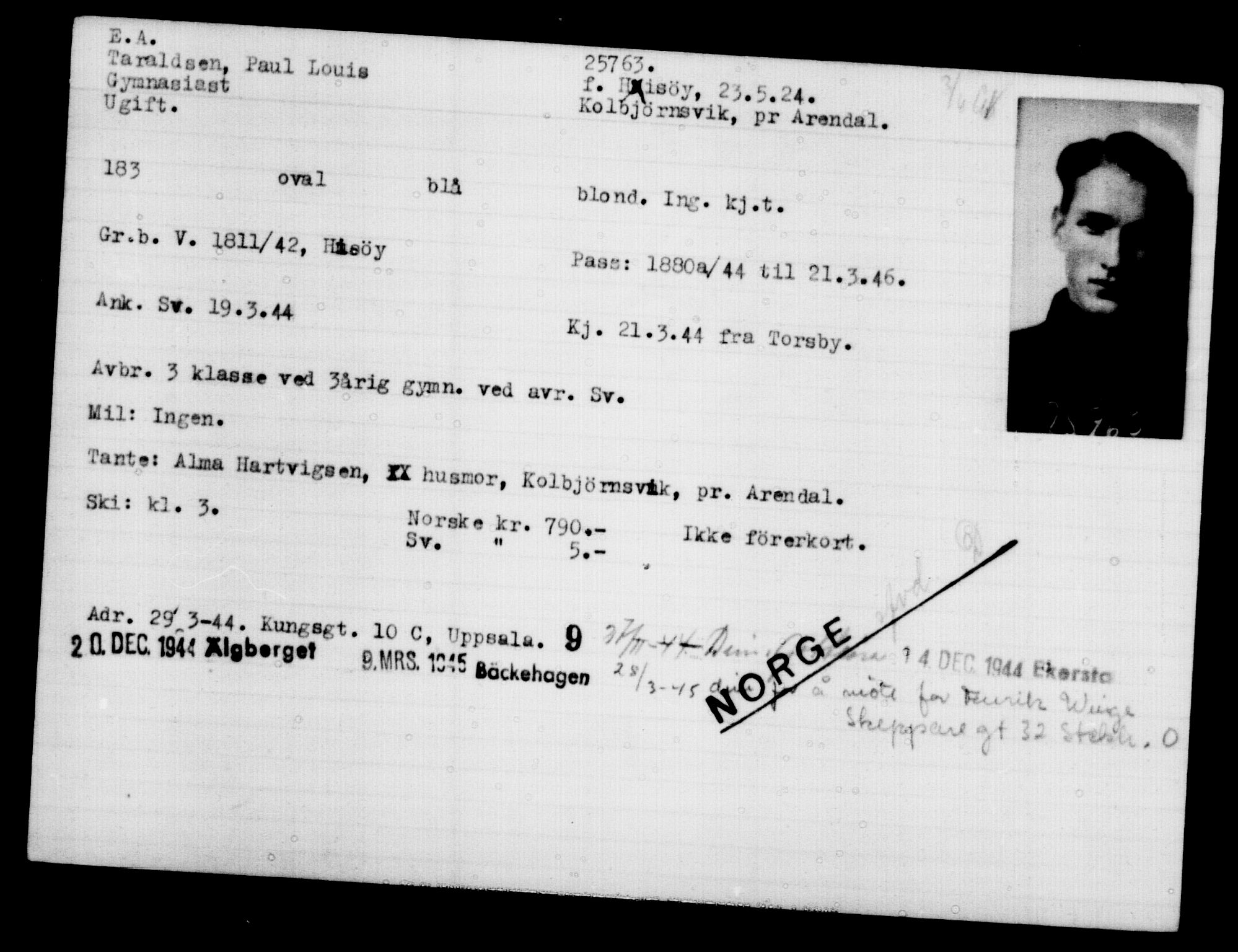 Den Kgl. Norske Legasjons Flyktningskontor, AV/RA-S-6753/V/Va/L0011: Kjesäterkartoteket.  Flyktningenr. 25300-28349, 1940-1945, s. 481