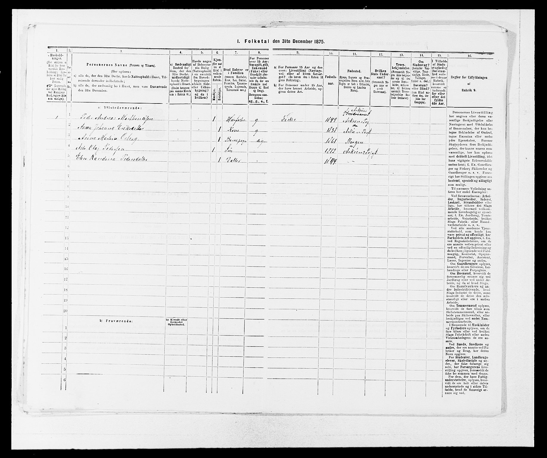 SAB, Folketelling 1875 for 1247P Askøy prestegjeld, 1875, s. 1151