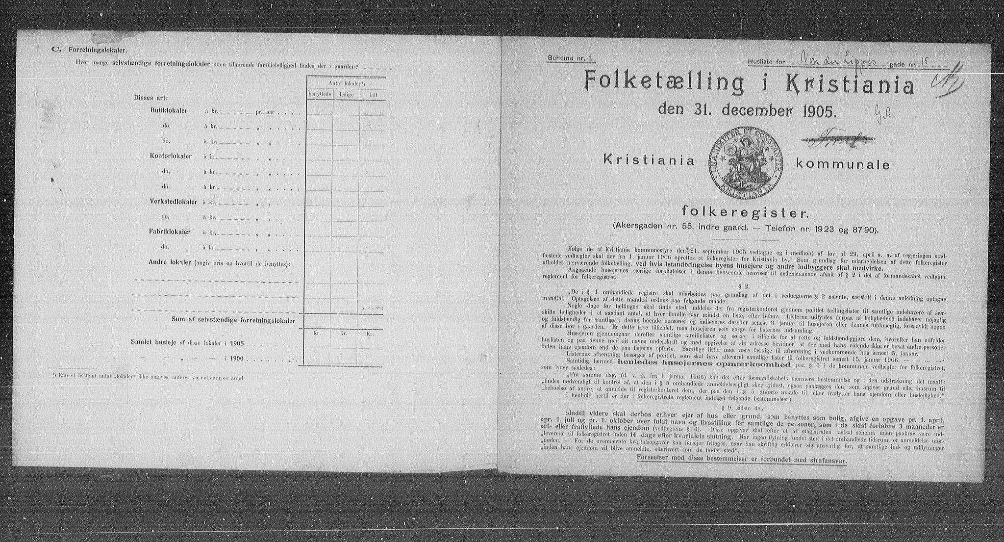 OBA, Kommunal folketelling 31.12.1905 for Kristiania kjøpstad, 1905, s. 66153