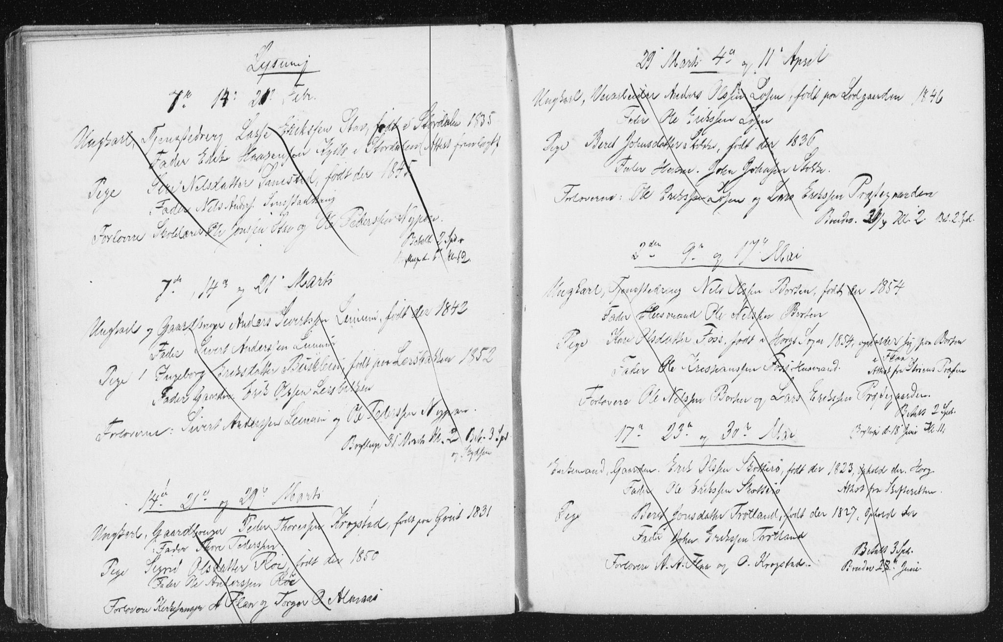 Melhus sokneprestkontor, AV/SAT-A-1141/1/I/I1/I1f/L0010: Lysningsprotokoll nr. 691.I.1F10, 1867-1894
