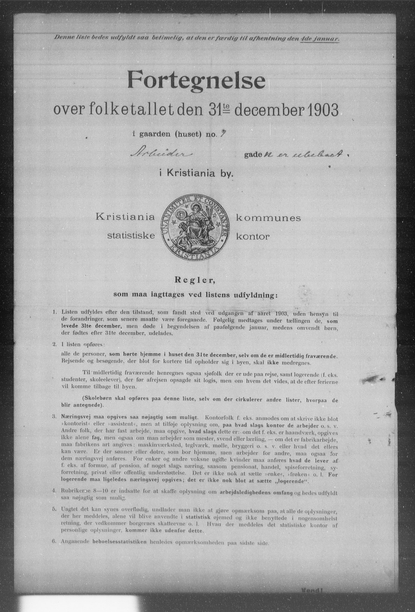 OBA, Kommunal folketelling 31.12.1903 for Kristiania kjøpstad, 1903, s. 480