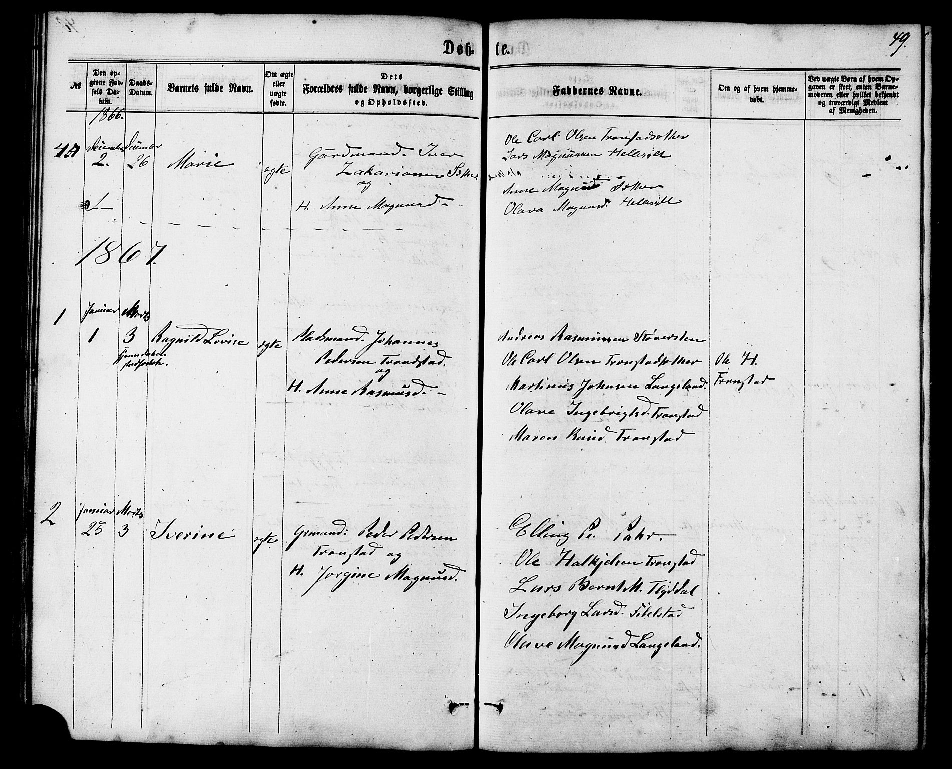 Ministerialprotokoller, klokkerbøker og fødselsregistre - Møre og Romsdal, AV/SAT-A-1454/517/L0226: Ministerialbok nr. 517A06, 1862-1881, s. 49