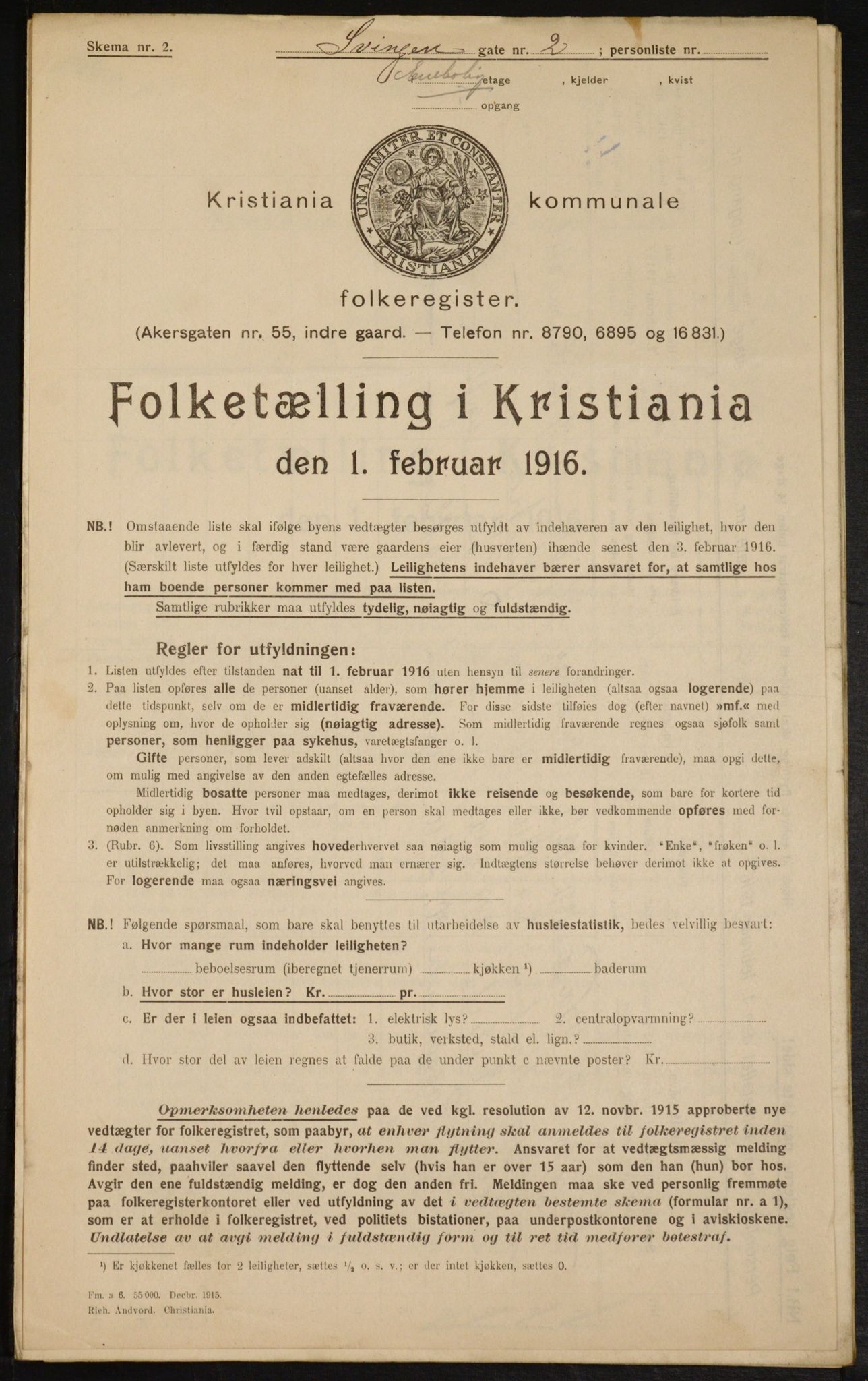 OBA, Kommunal folketelling 1.2.1916 for Kristiania, 1916, s. 109075