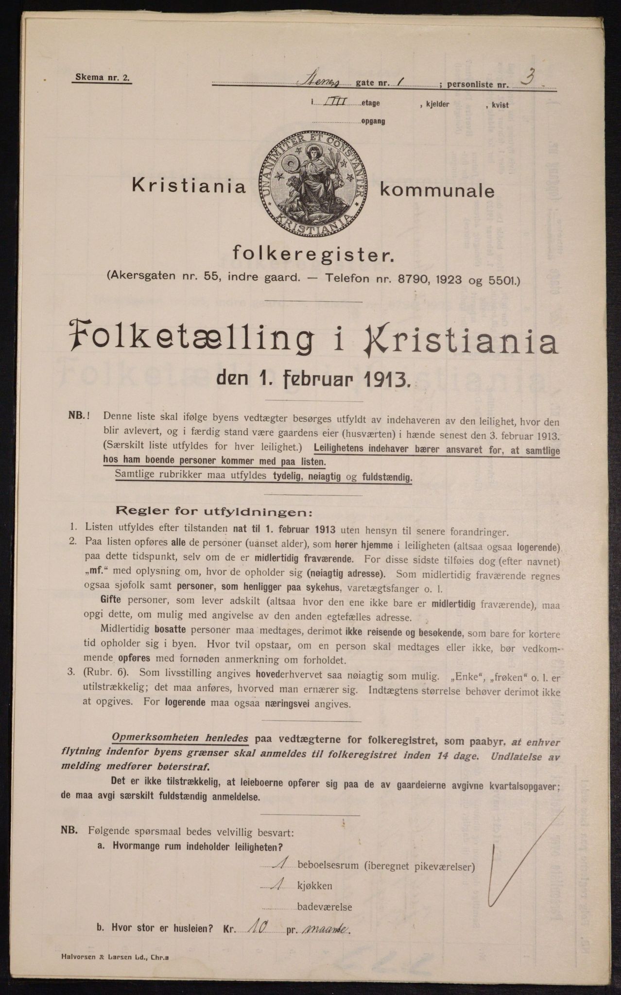 OBA, Kommunal folketelling 1.2.1913 for Kristiania, 1913, s. 101512