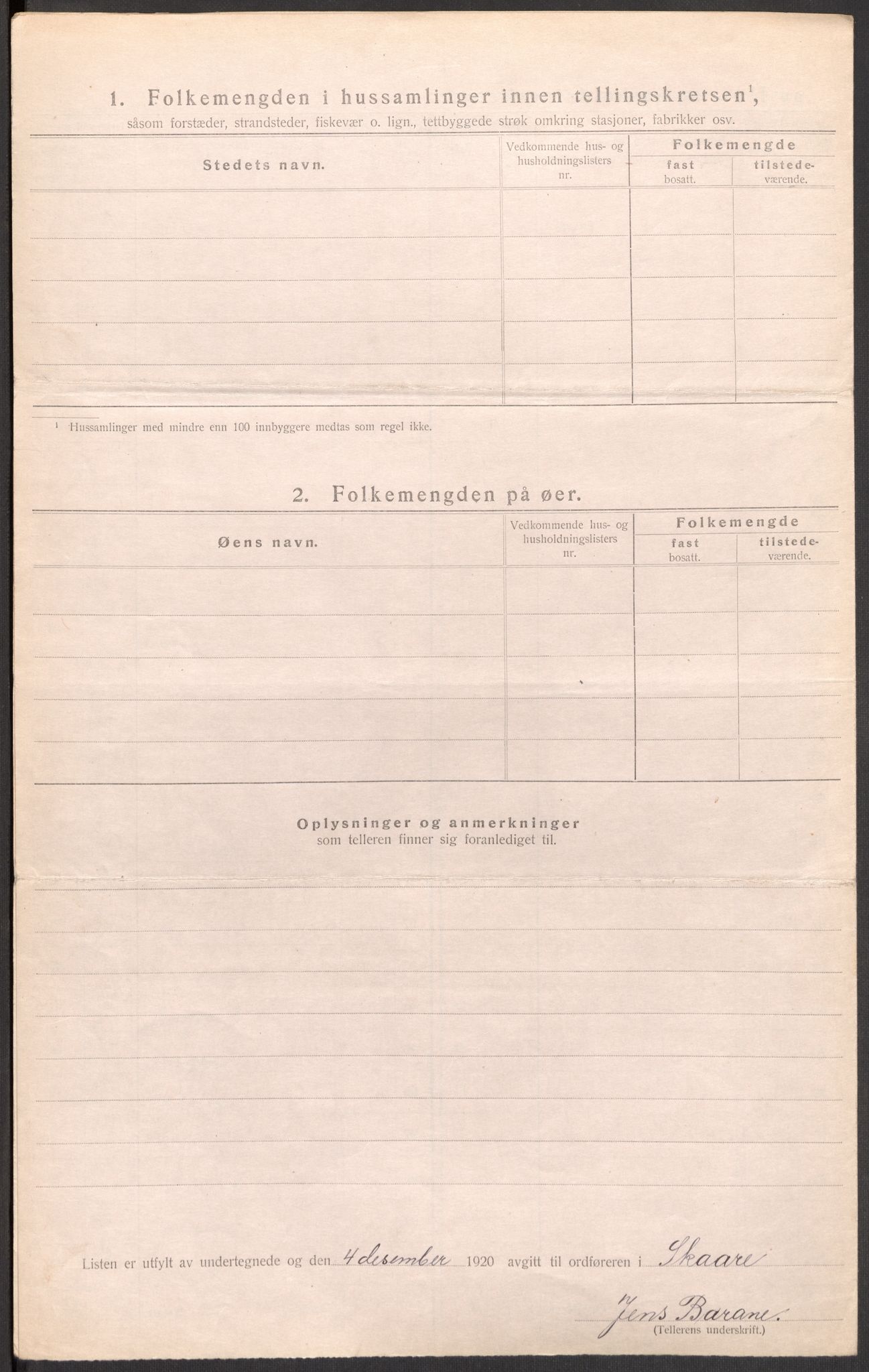 SAST, Folketelling 1920 for 1153 Skåre herred, 1920, s. 16