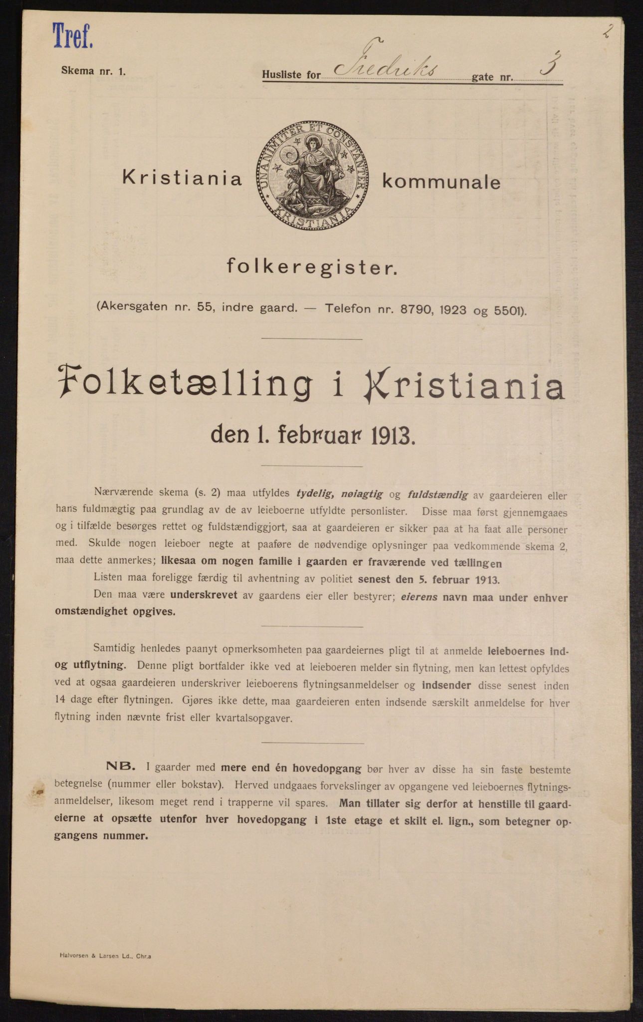 OBA, Kommunal folketelling 1.2.1913 for Kristiania, 1913, s. 26762