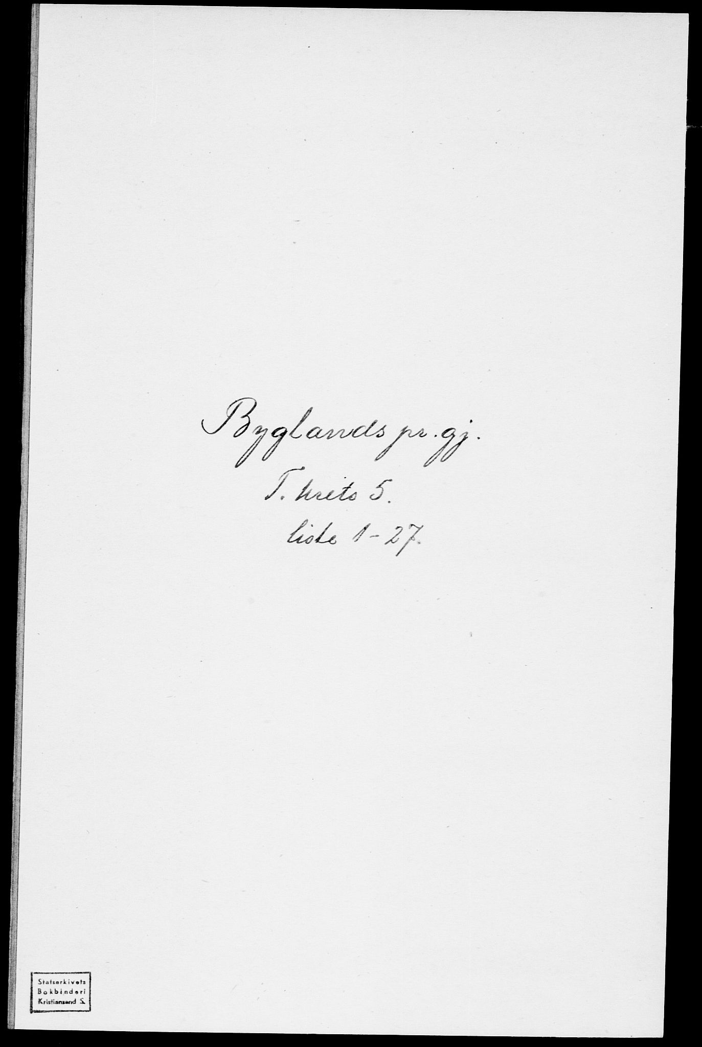 SAK, Folketelling 1875 for 0938P Bygland prestegjeld, 1875, s. 398