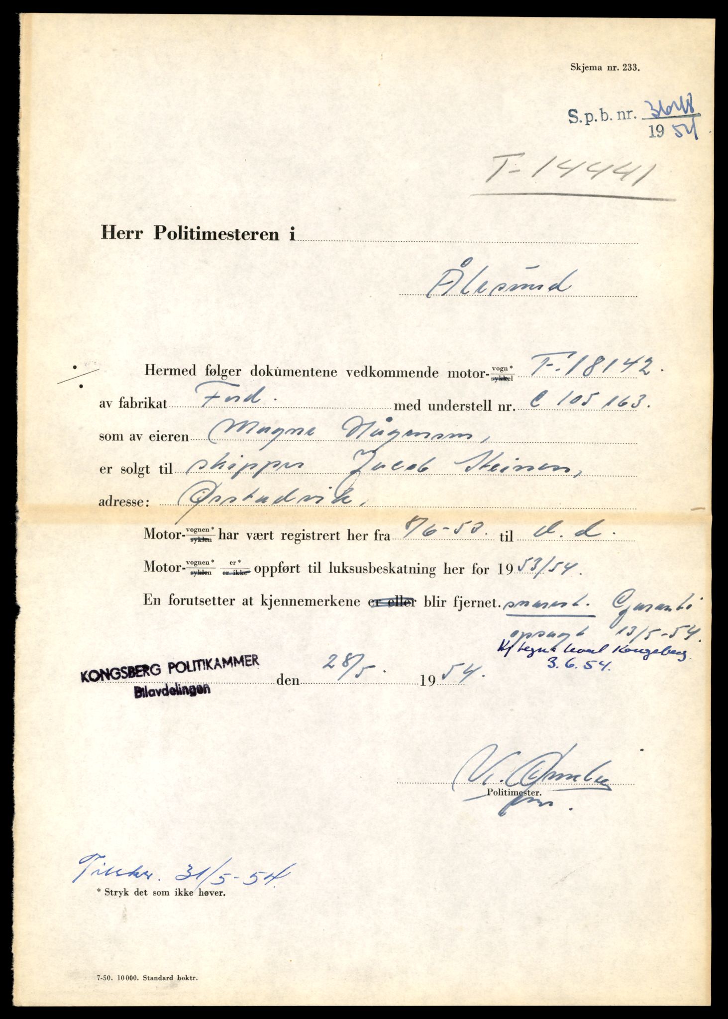 Møre og Romsdal vegkontor - Ålesund trafikkstasjon, AV/SAT-A-4099/F/Fe/L0045: Registreringskort for kjøretøy T 14320 - T 14444, 1927-1998, s. 3176