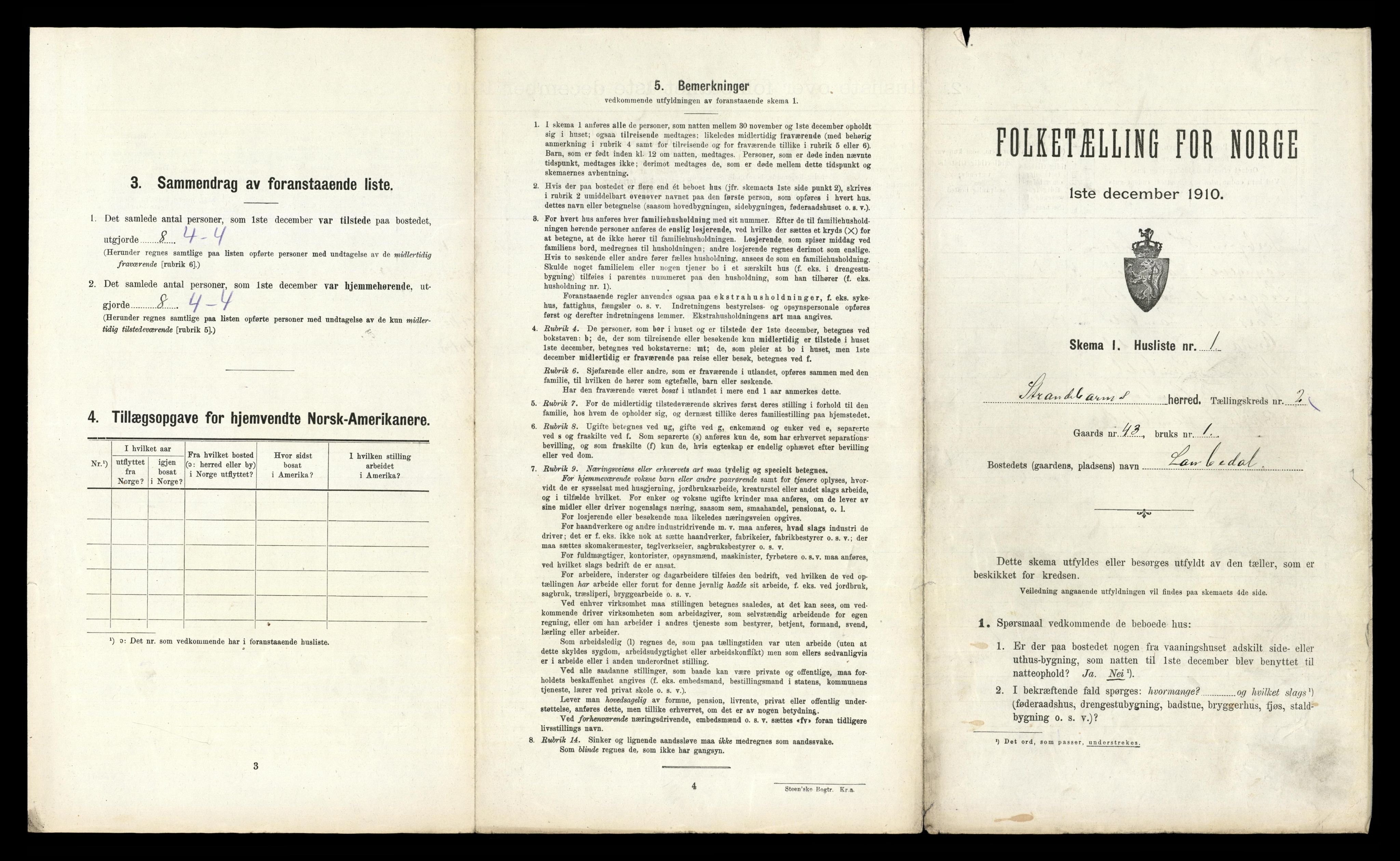 RA, Folketelling 1910 for 1226 Strandebarm herred, 1910, s. 128