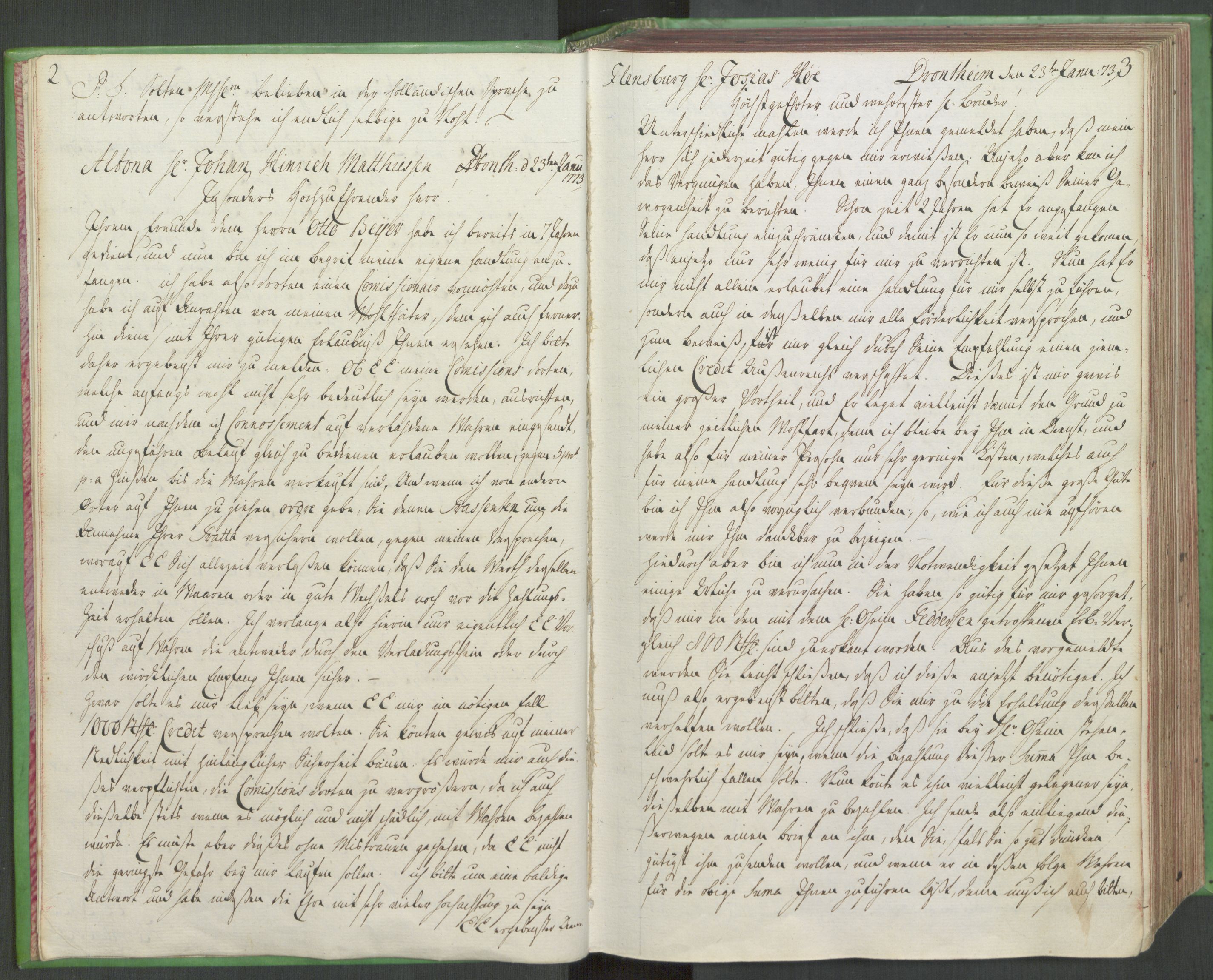 Hoë, Herman & Co, AV/SAT-PA-0280/11/L0001: Kopibok, utenriks, 1773-1776, s. 2-3