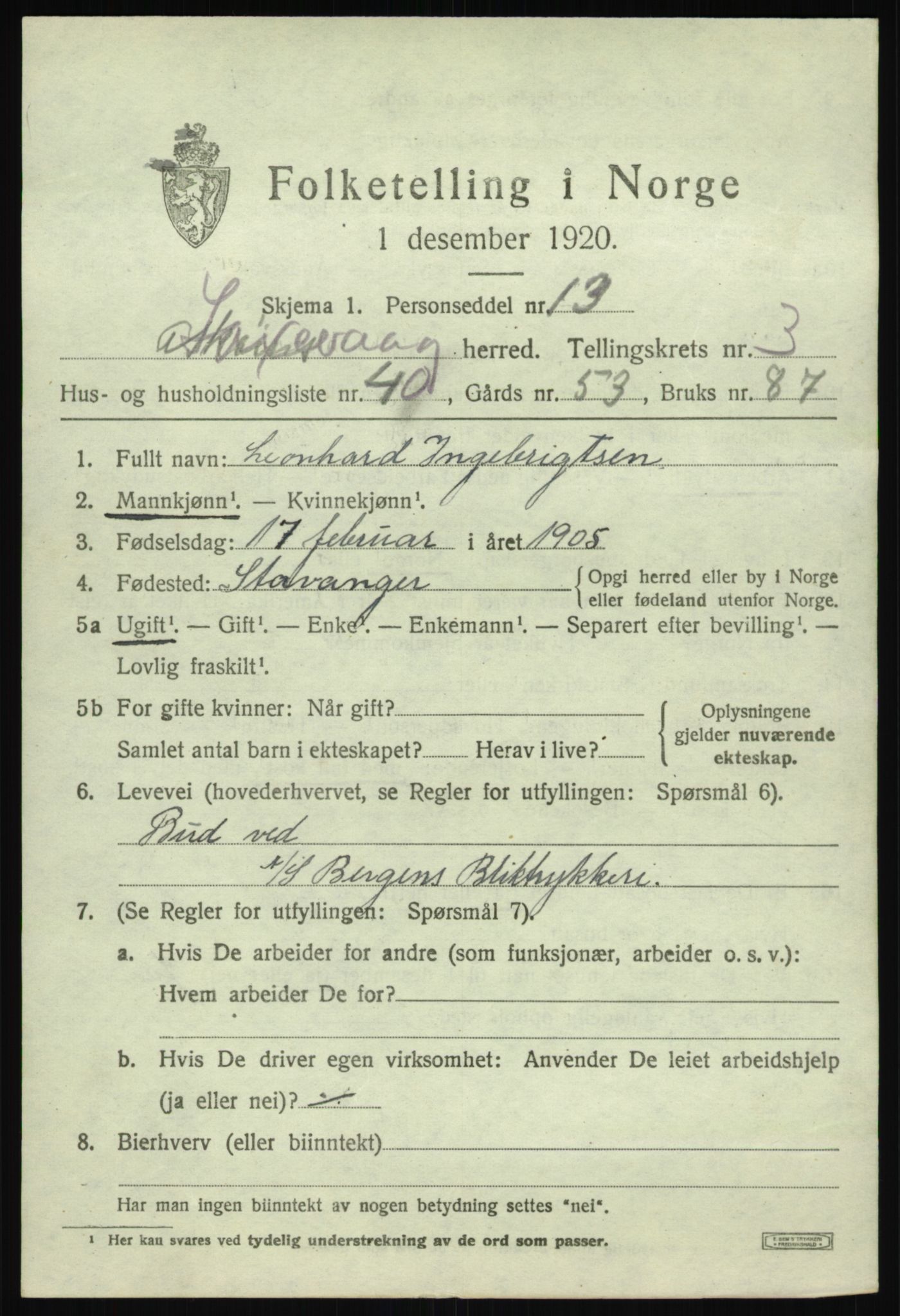 SAB, Folketelling 1920 for 1248 Laksevåg herred, 1920, s. 9136