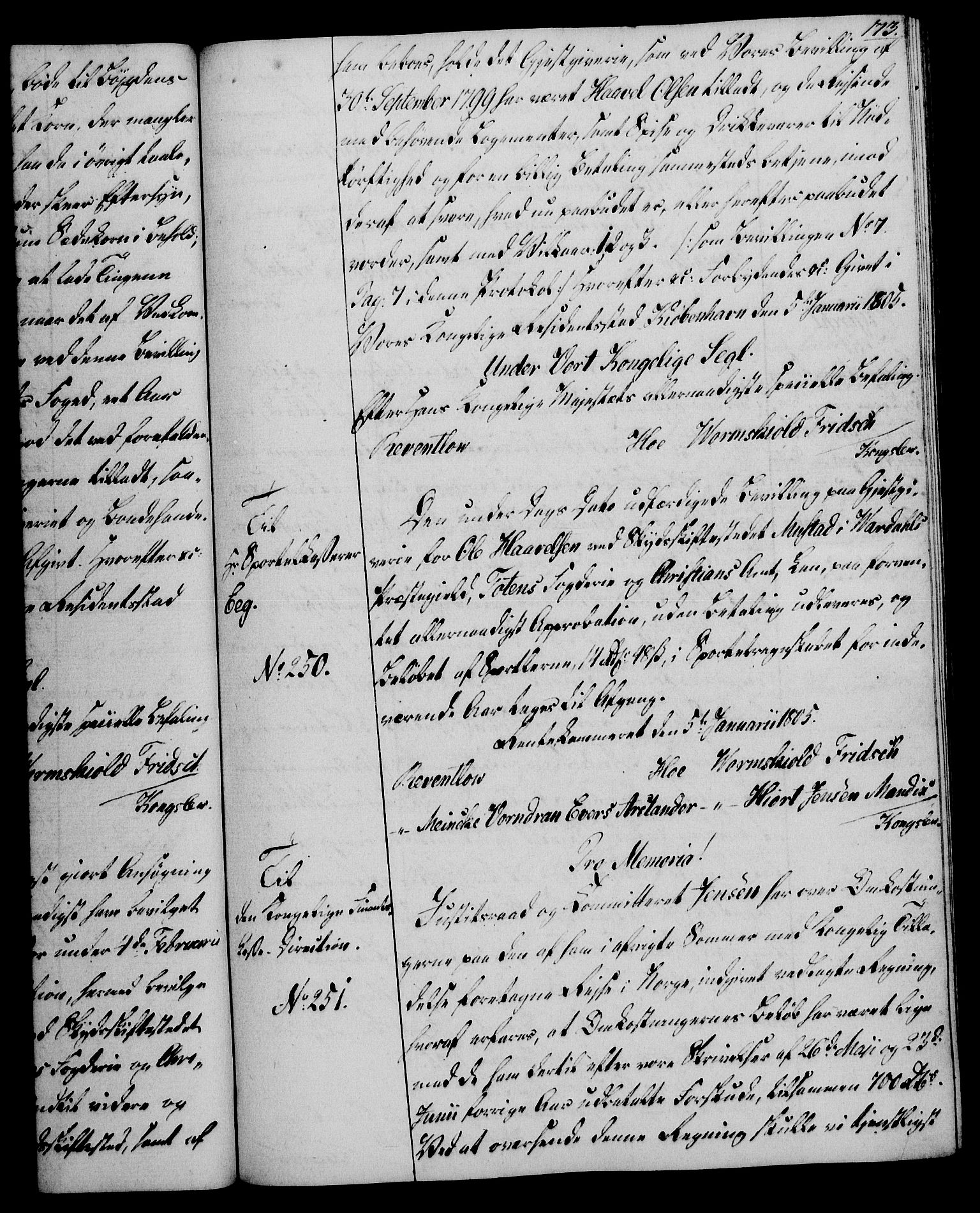Rentekammeret, Kammerkanselliet, RA/EA-3111/G/Gg/Gga/L0018: Norsk ekspedisjonsprotokoll med register (merket RK 53.18), 1804-1806, s. 173