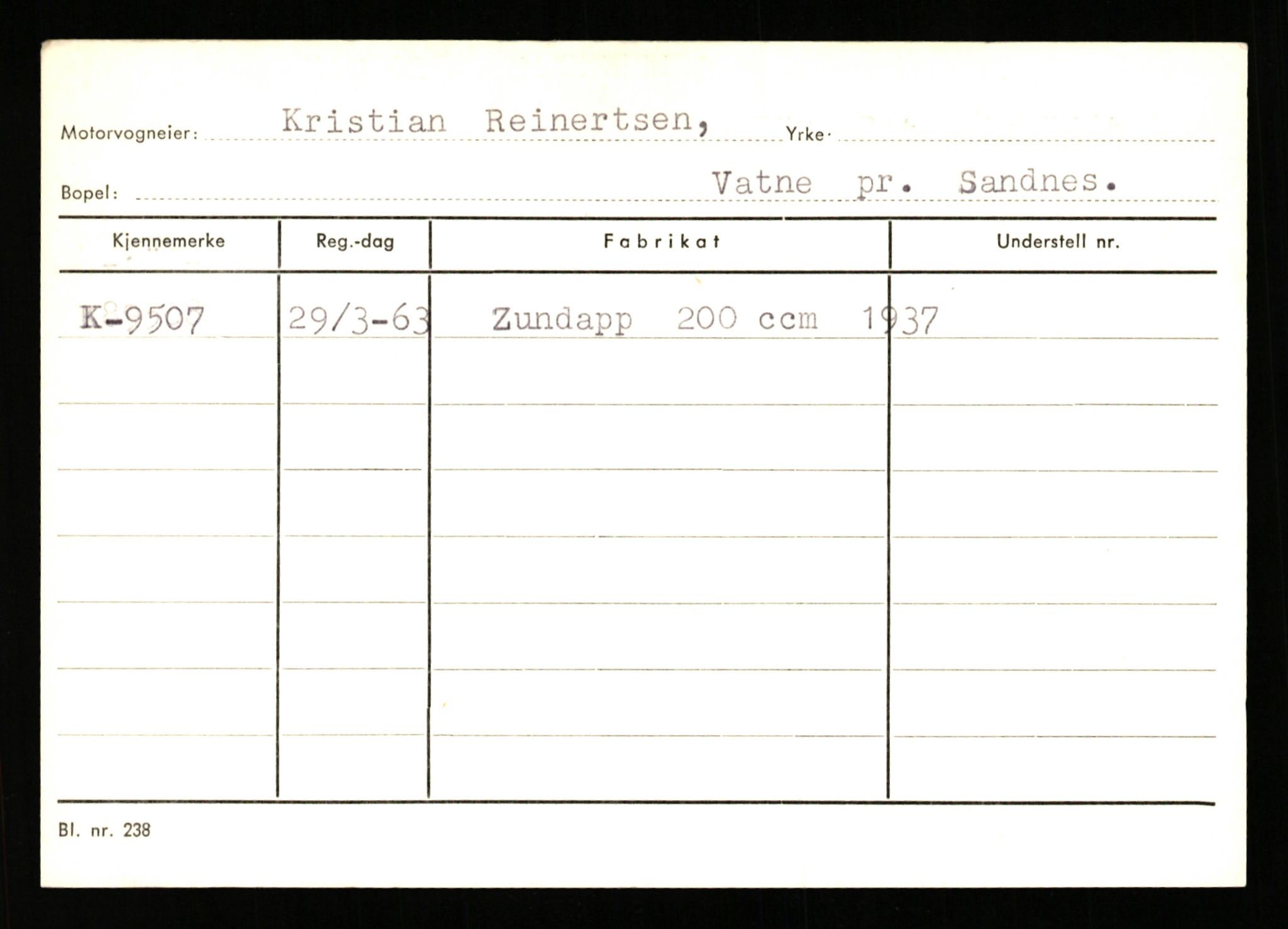 Stavanger trafikkstasjon, SAST/A-101942/0/G/L0002: Registreringsnummer: 5791 - 10405, 1930-1971, s. 2481