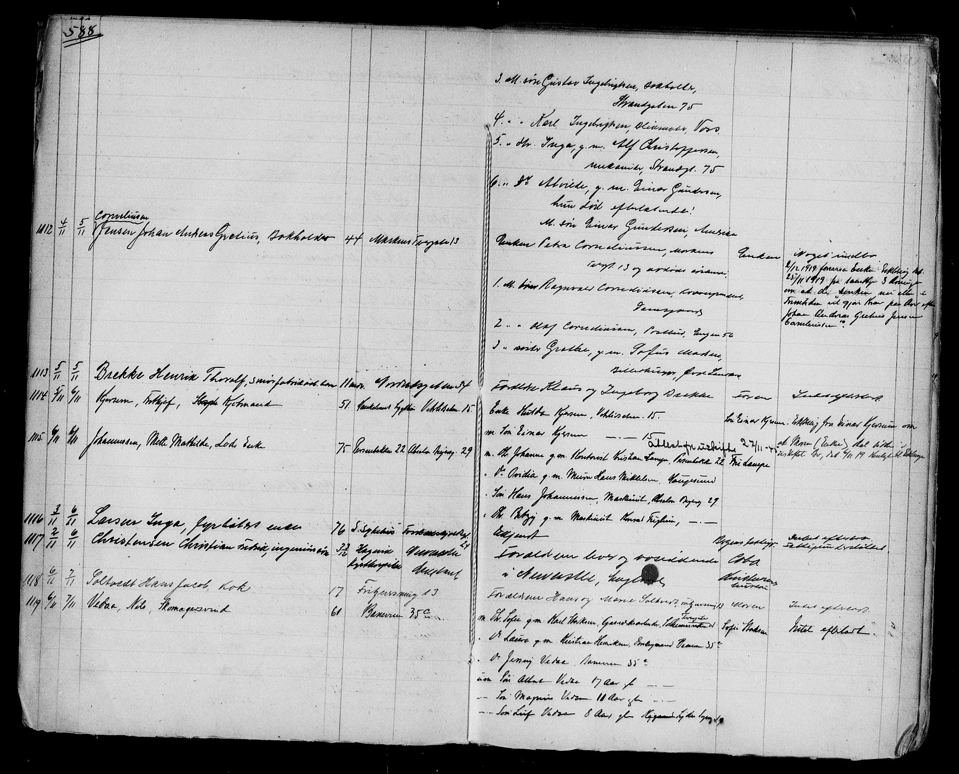Byfogd og Byskriver i Bergen, AV/SAB-A-3401/06/06Na/L0012: Dødsfallsjournaler, 1918-1919, s. 588-589