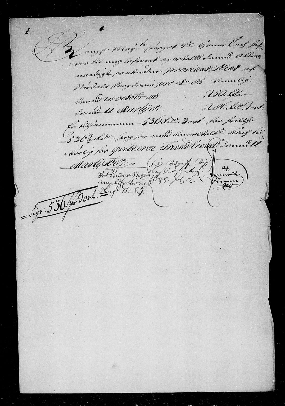 Rentekammeret inntil 1814, Reviderte regnskaper, Stiftamtstueregnskaper, Trondheim stiftamt og Nordland amt, AV/RA-EA-6044/R/Rg/L0082: Trondheim stiftamt og Nordland amt, 1685